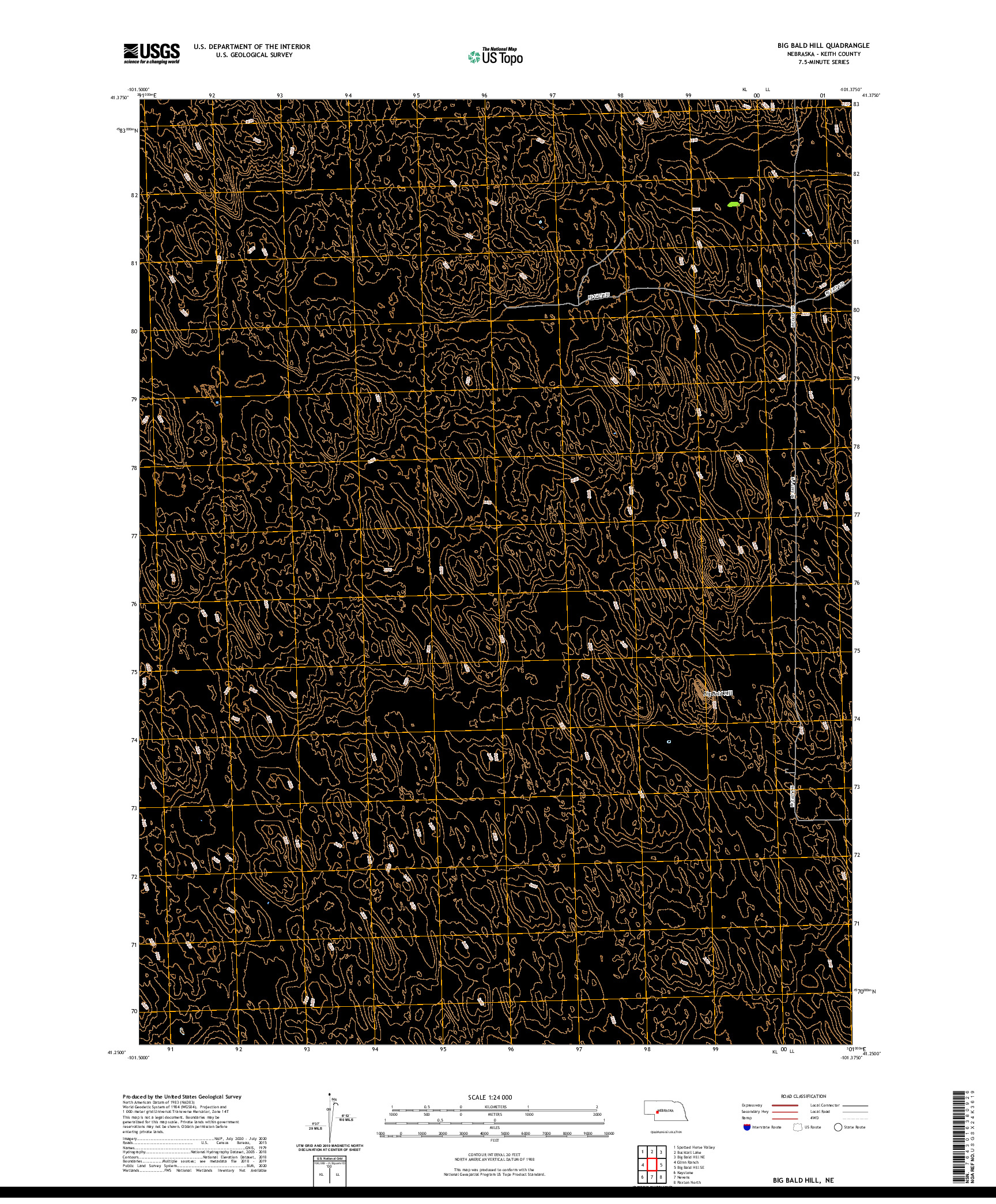 USGS US TOPO 7.5-MINUTE MAP FOR BIG BALD HILL, NE 2021