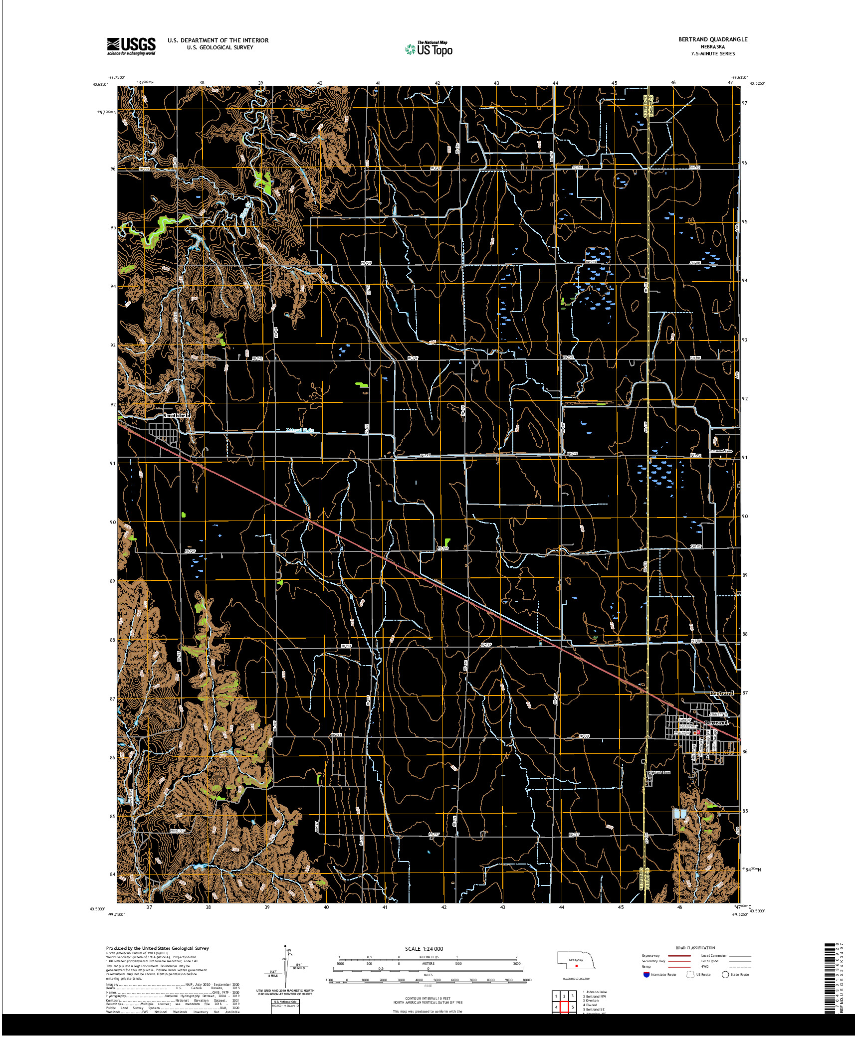 USGS US TOPO 7.5-MINUTE MAP FOR BERTRAND, NE 2021