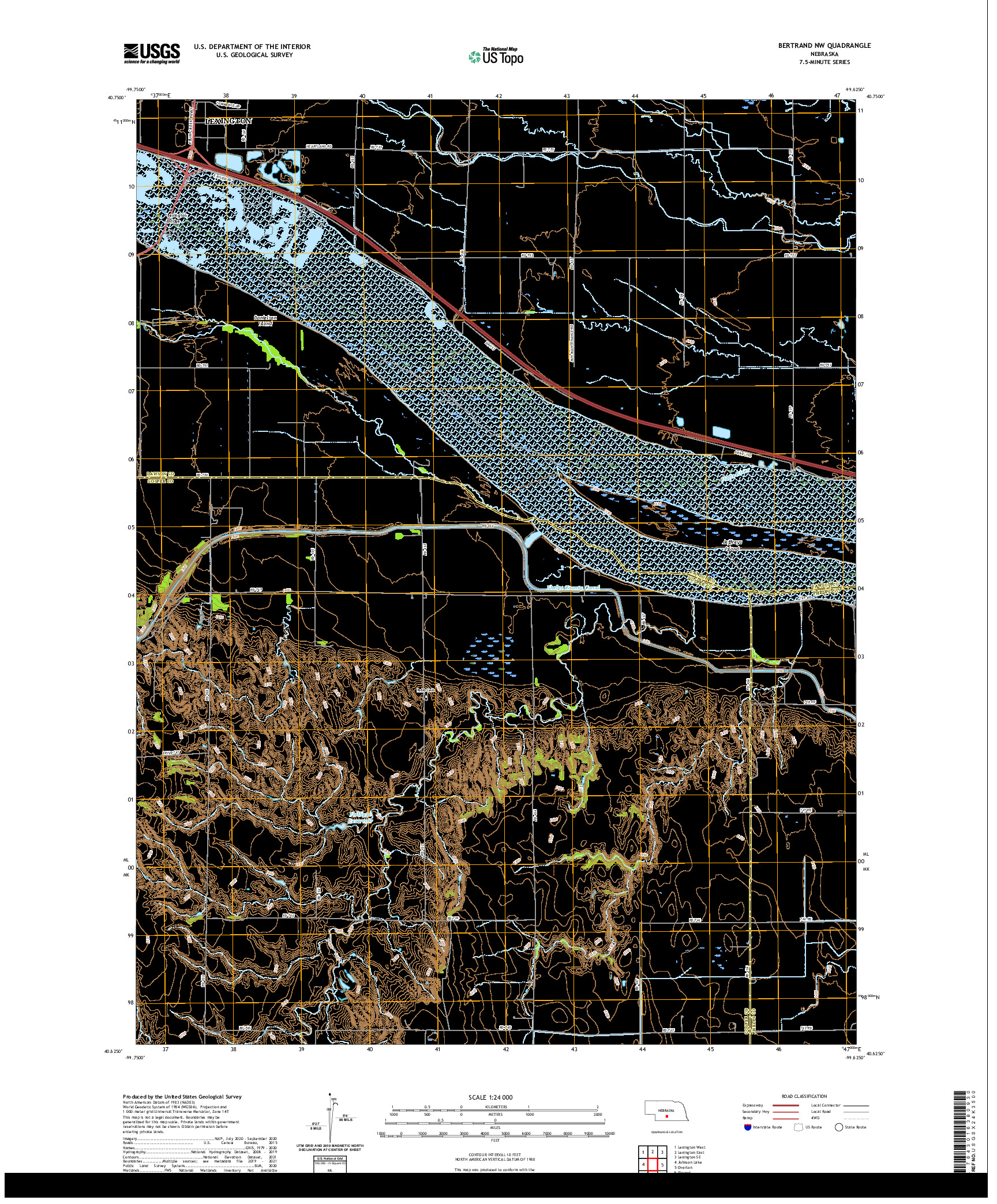 USGS US TOPO 7.5-MINUTE MAP FOR BERTRAND NW, NE 2021