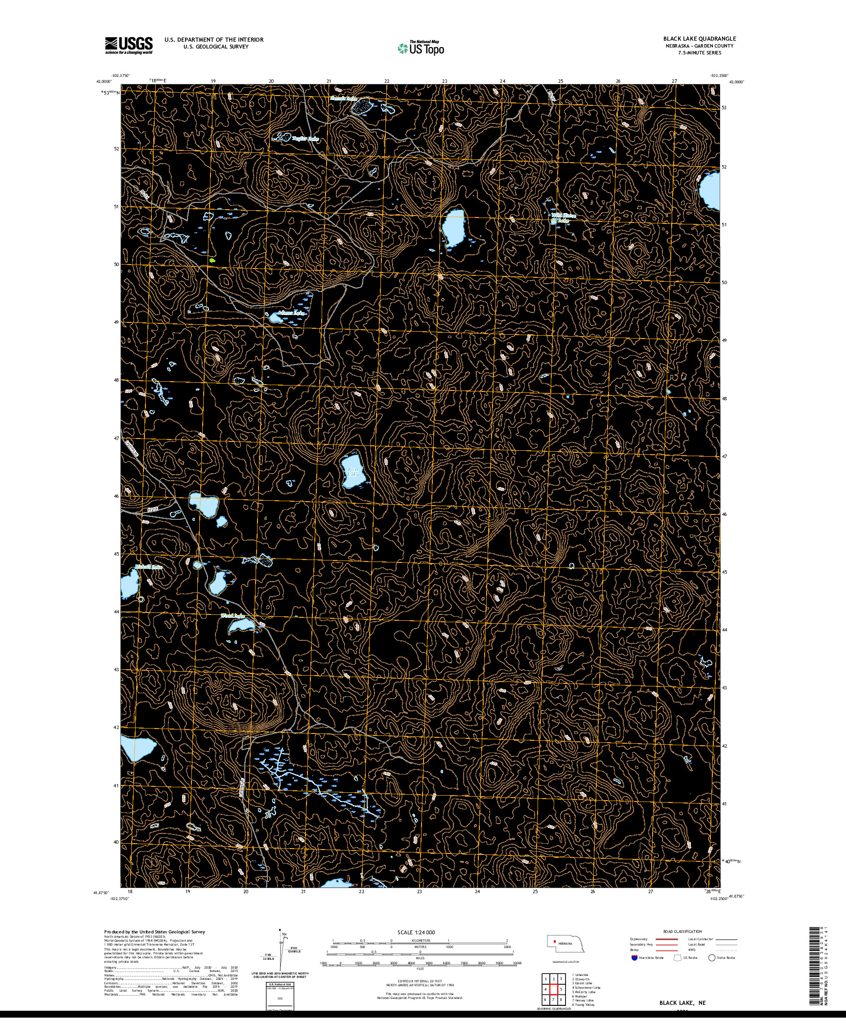 USGS US TOPO 7.5-MINUTE MAP FOR BLACK LAKE, NE 2021