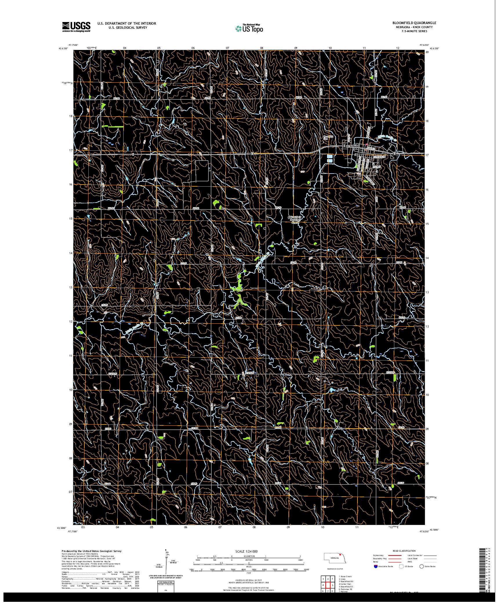 USGS US TOPO 7.5-MINUTE MAP FOR BLOOMFIELD, NE 2021