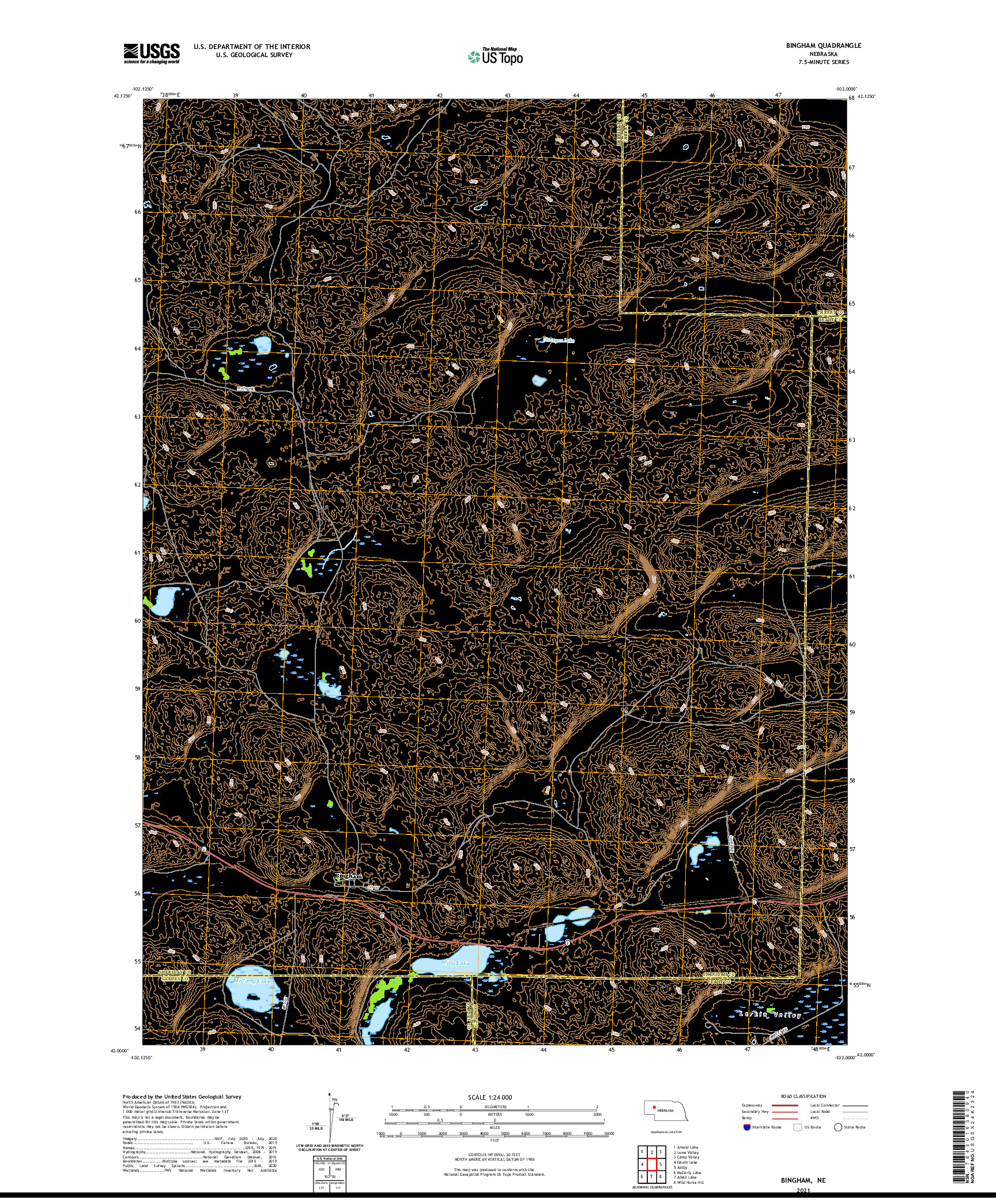 USGS US TOPO 7.5-MINUTE MAP FOR BINGHAM, NE 2021