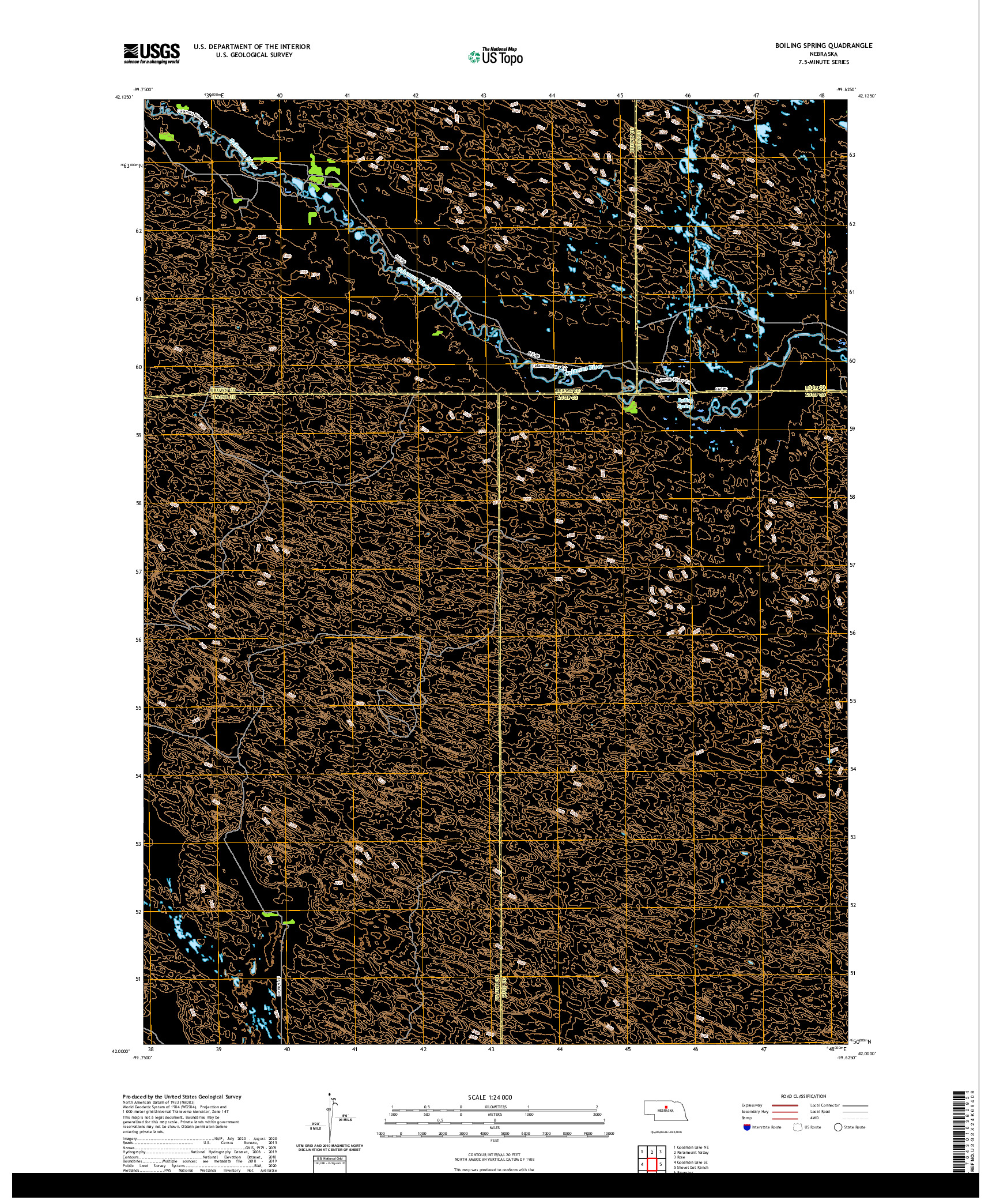 USGS US TOPO 7.5-MINUTE MAP FOR BOILING SPRING, NE 2021