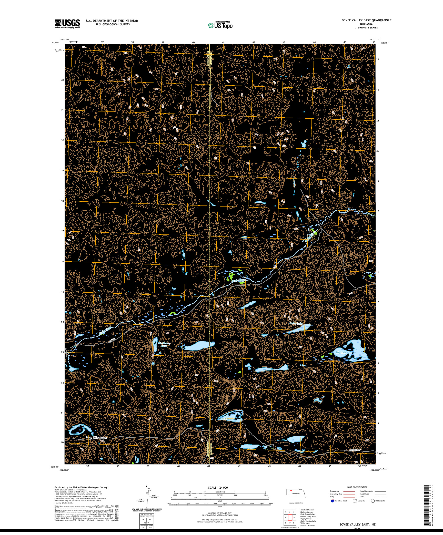USGS US TOPO 7.5-MINUTE MAP FOR BOVEE VALLEY EAST, NE 2021