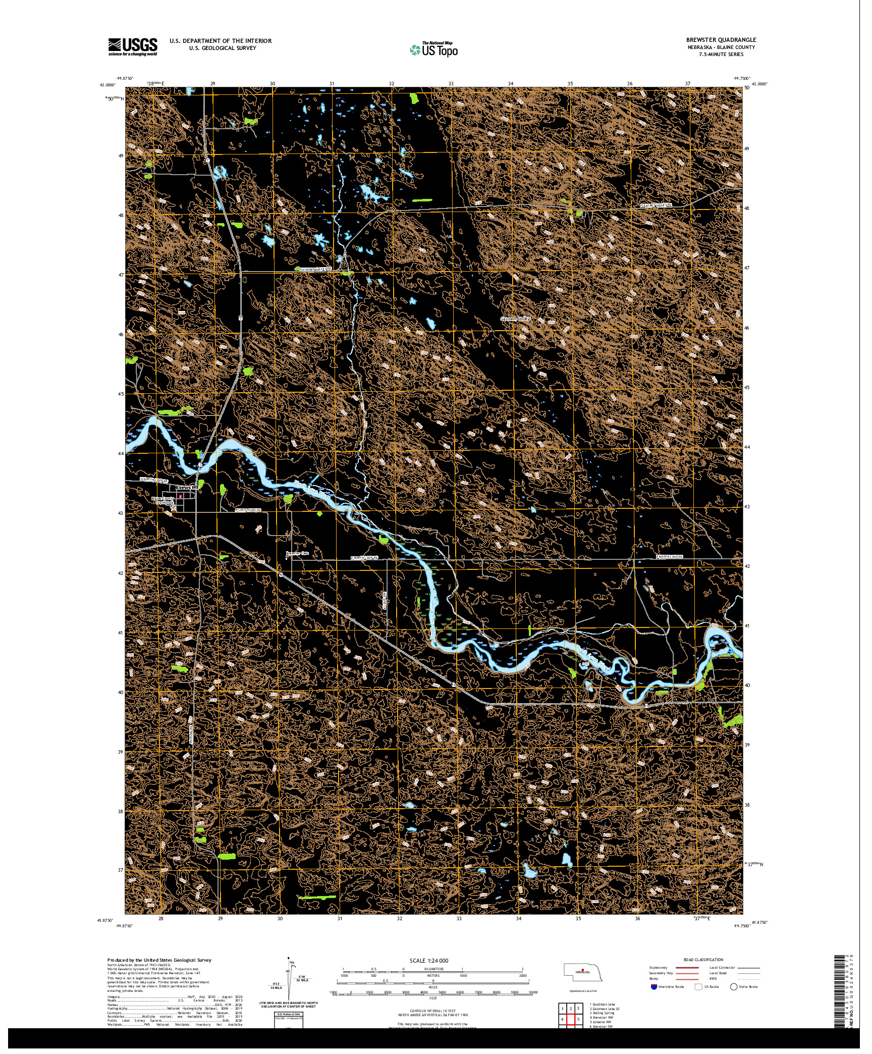 USGS US TOPO 7.5-MINUTE MAP FOR BREWSTER, NE 2021