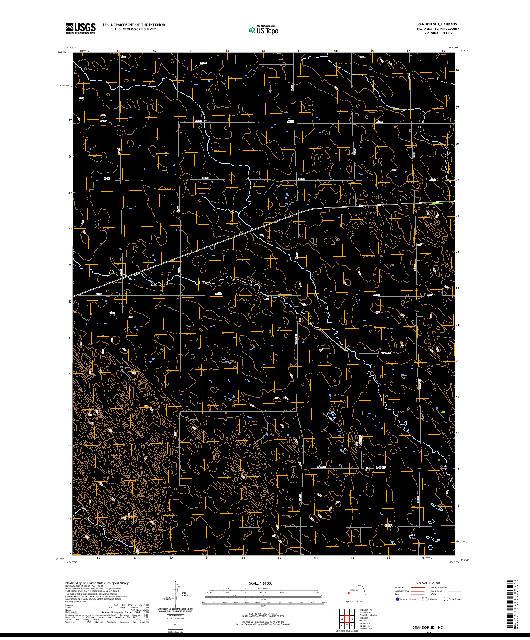 USGS US TOPO 7.5-MINUTE MAP FOR BRANDON SE, NE 2021