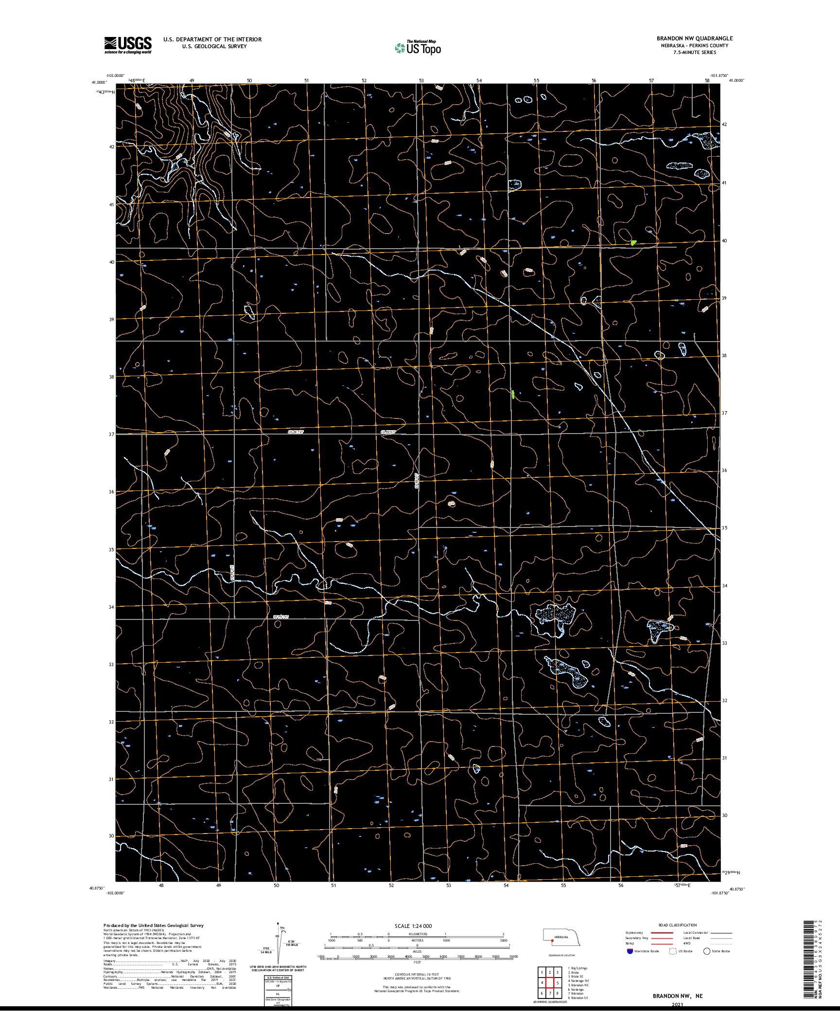 USGS US TOPO 7.5-MINUTE MAP FOR BRANDON NW, NE 2021