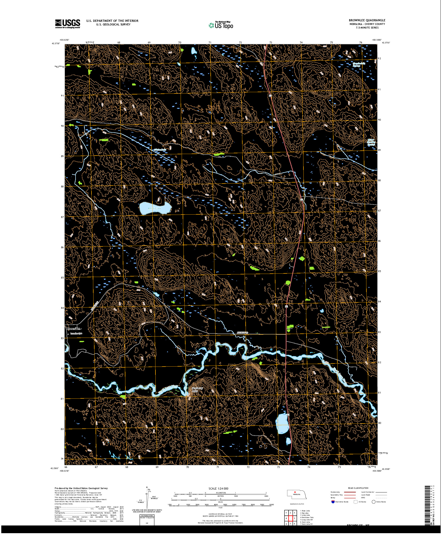 USGS US TOPO 7.5-MINUTE MAP FOR BROWNLEE, NE 2021