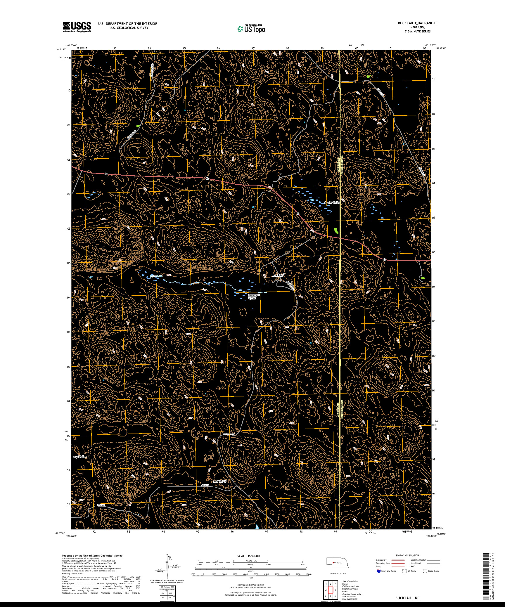 USGS US TOPO 7.5-MINUTE MAP FOR BUCKTAIL, NE 2021