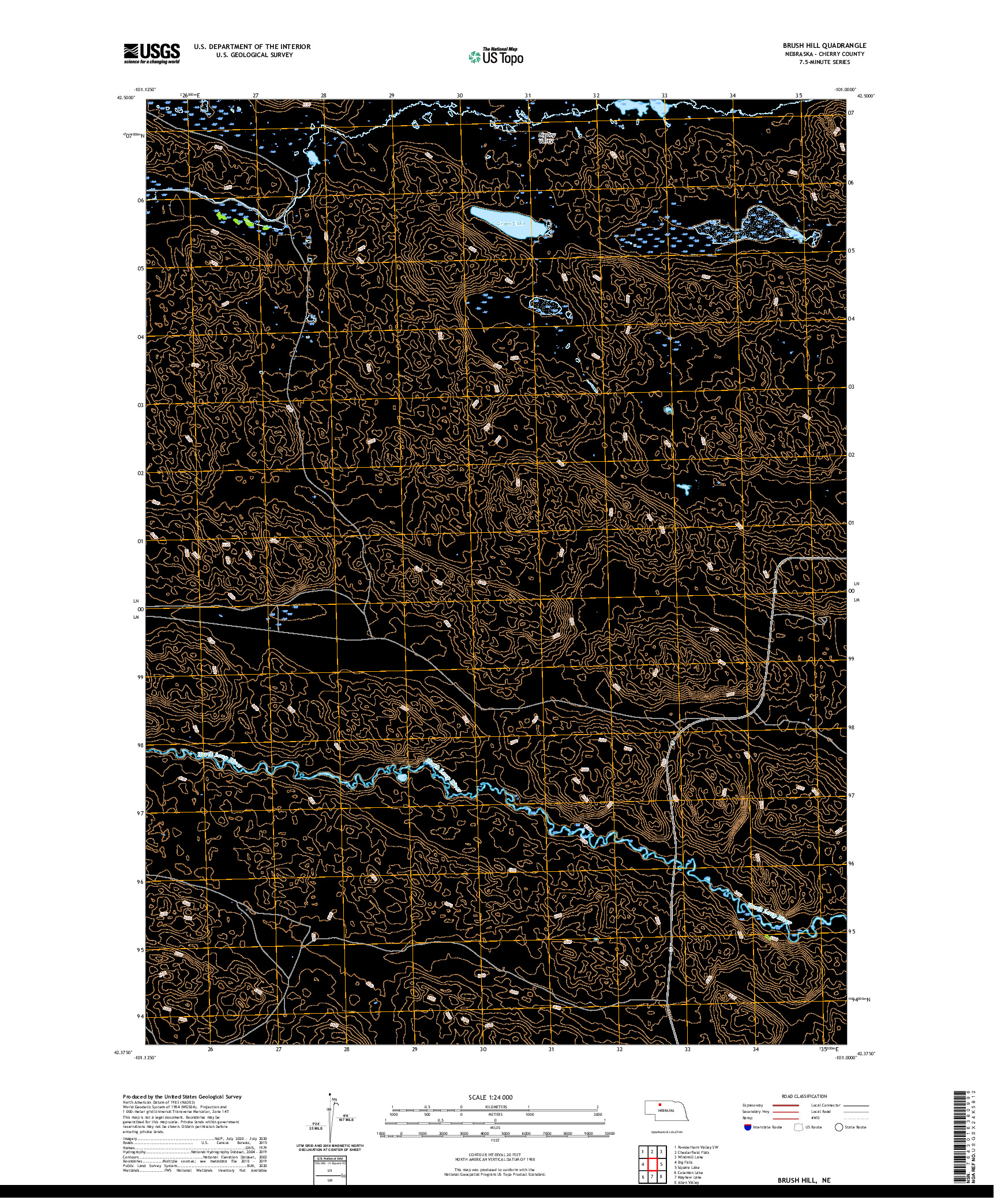 USGS US TOPO 7.5-MINUTE MAP FOR BRUSH HILL, NE 2021