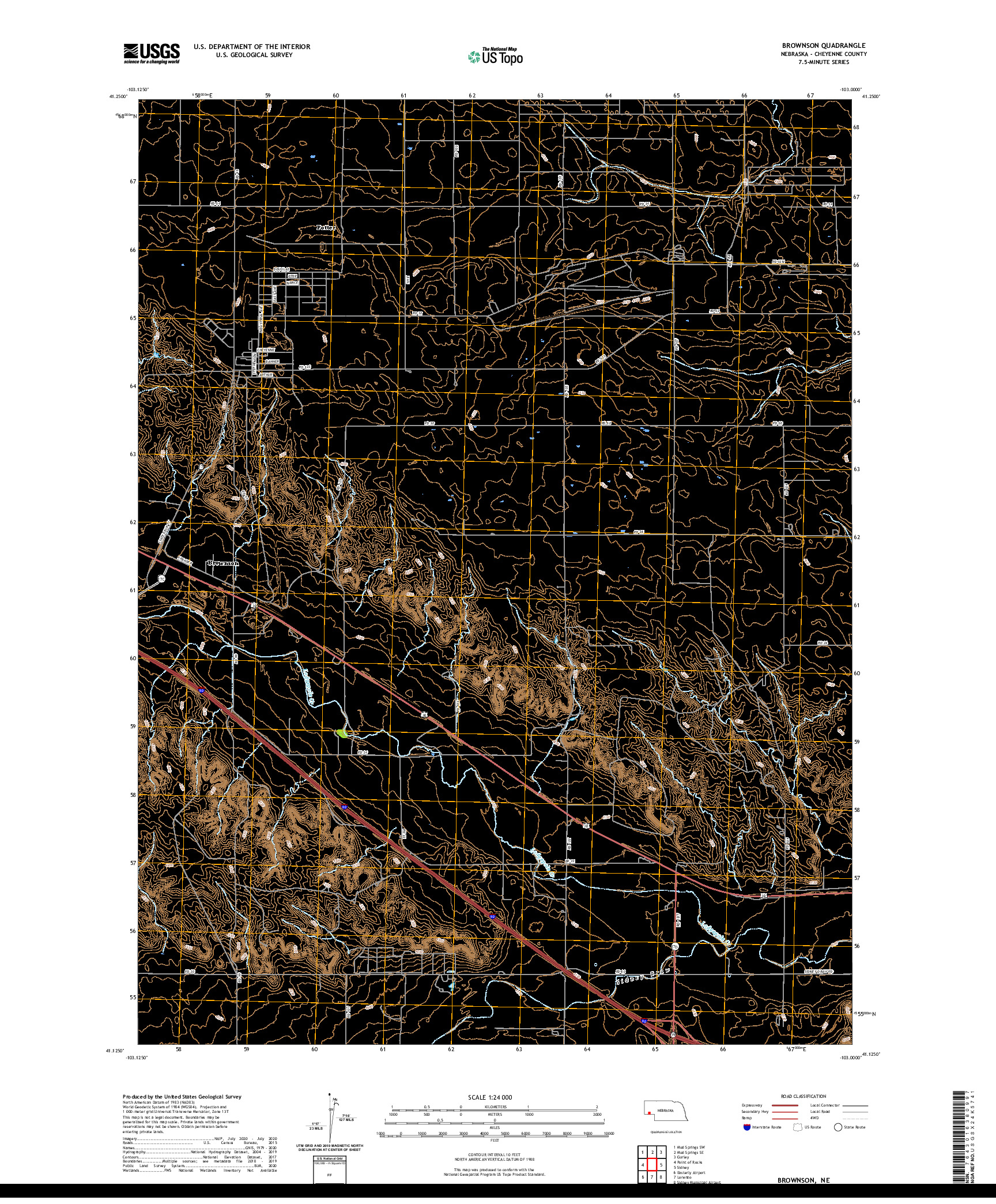 USGS US TOPO 7.5-MINUTE MAP FOR BROWNSON, NE 2021