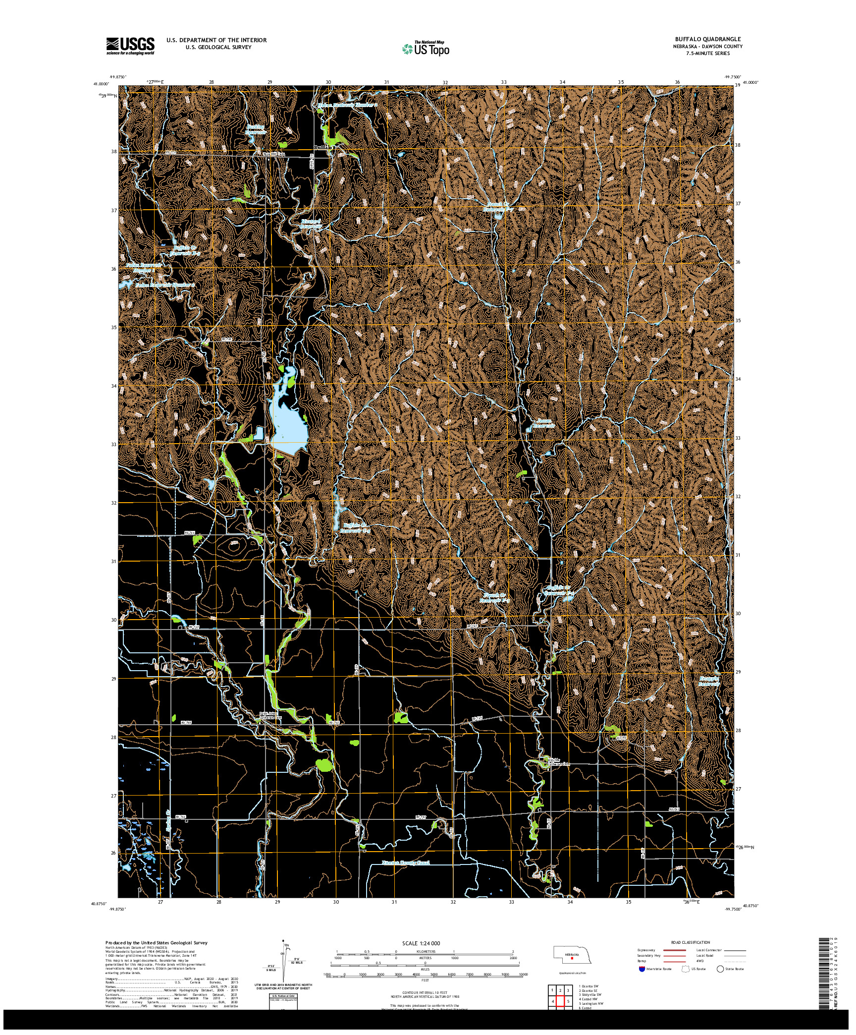 USGS US TOPO 7.5-MINUTE MAP FOR BUFFALO, NE 2021