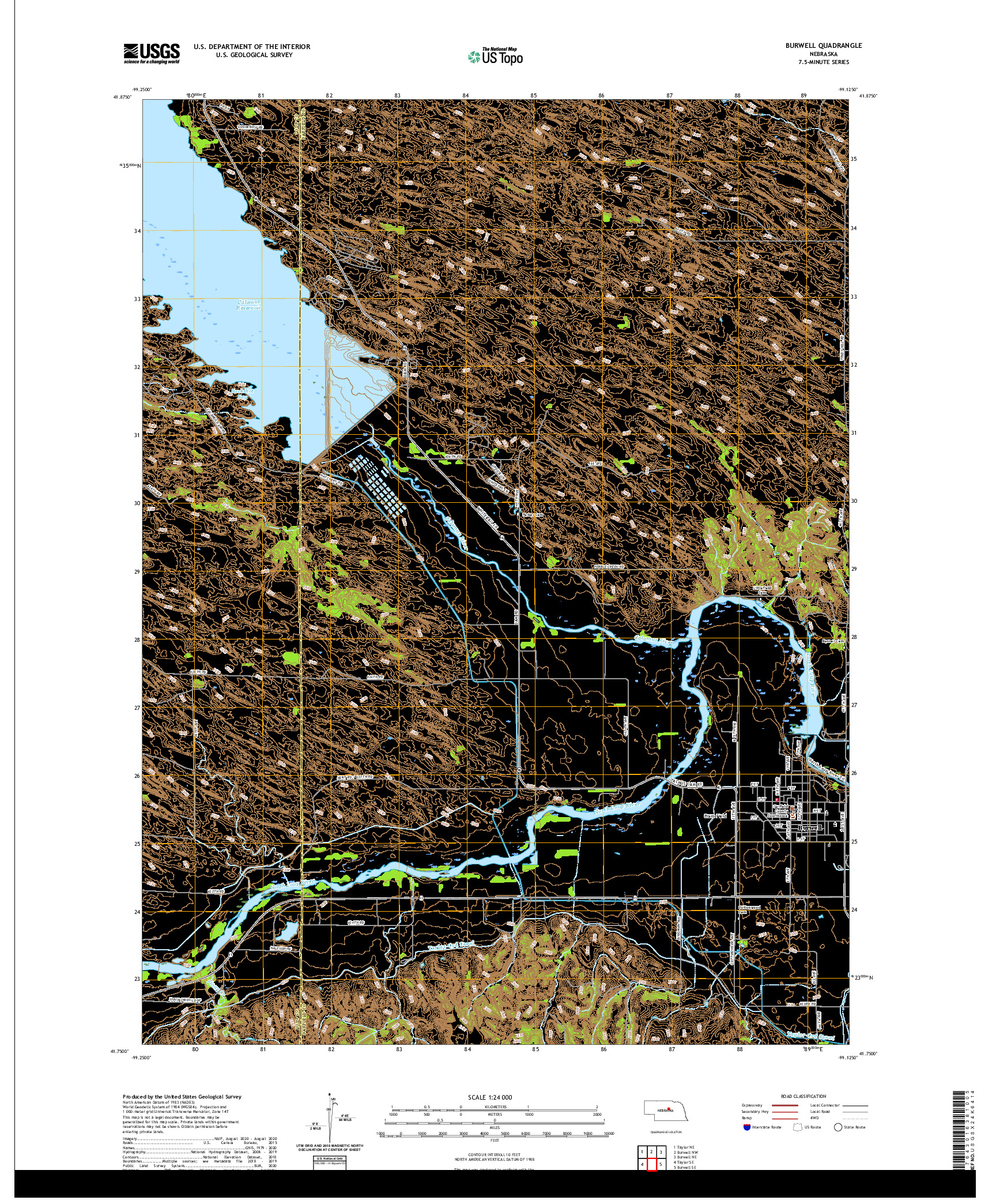USGS US TOPO 7.5-MINUTE MAP FOR BURWELL, NE 2021
