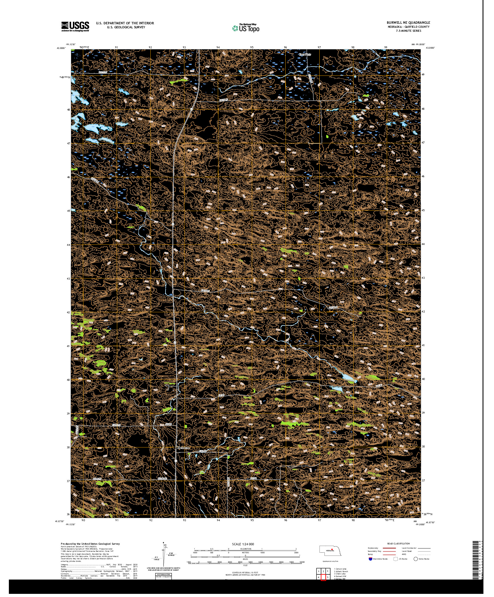 USGS US TOPO 7.5-MINUTE MAP FOR BURWELL NE, NE 2021