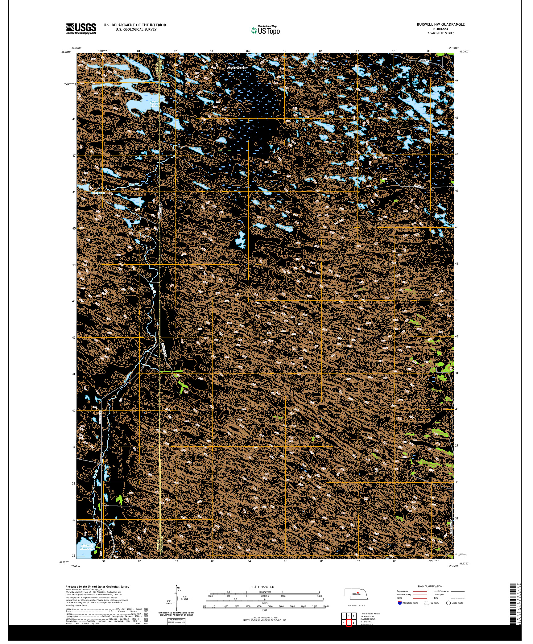 USGS US TOPO 7.5-MINUTE MAP FOR BURWELL NW, NE 2021