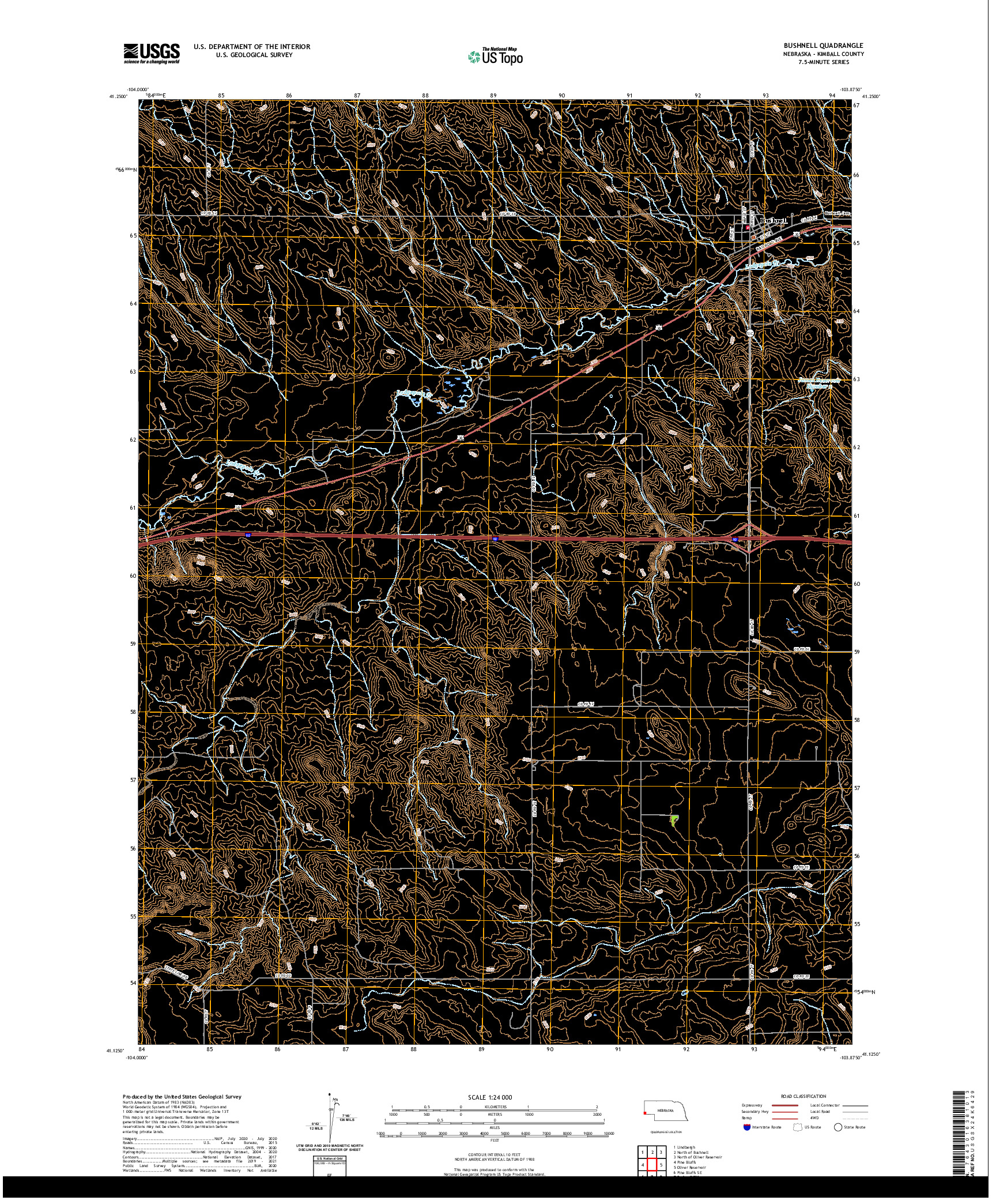 USGS US TOPO 7.5-MINUTE MAP FOR BUSHNELL, NE 2021