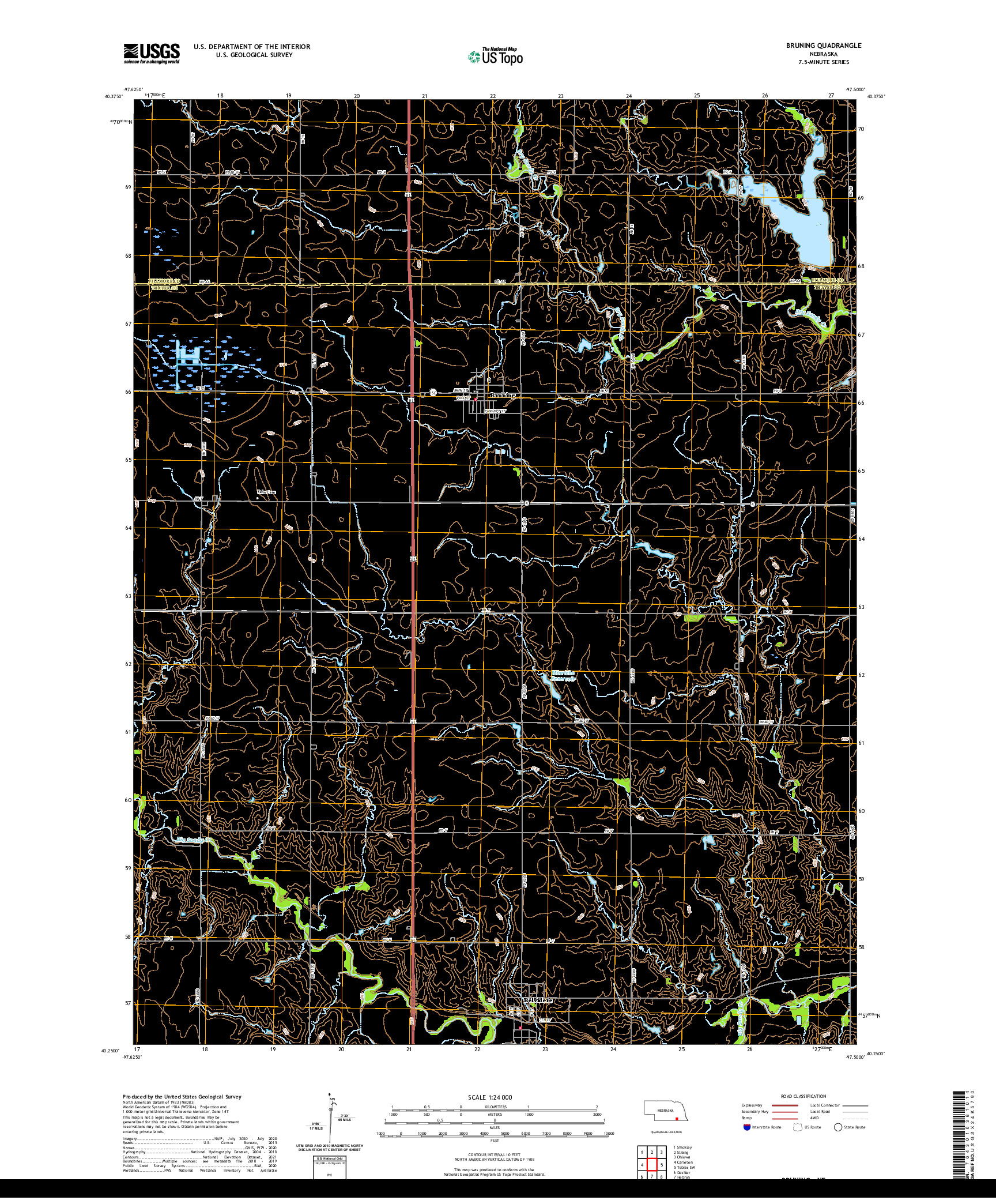 USGS US TOPO 7.5-MINUTE MAP FOR BRUNING, NE 2021