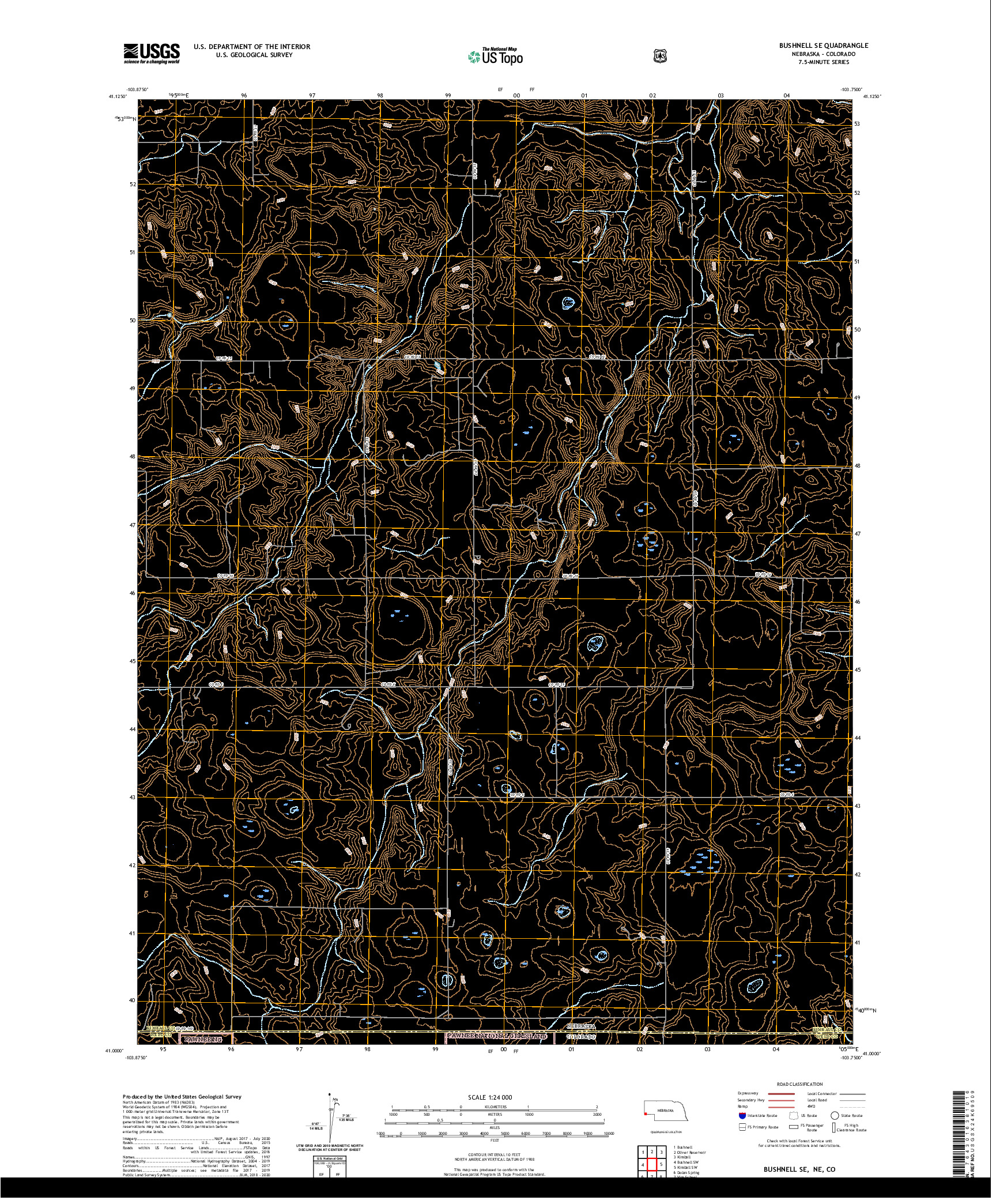 USGS US TOPO 7.5-MINUTE MAP FOR BUSHNELL SE, NE,CO 2021