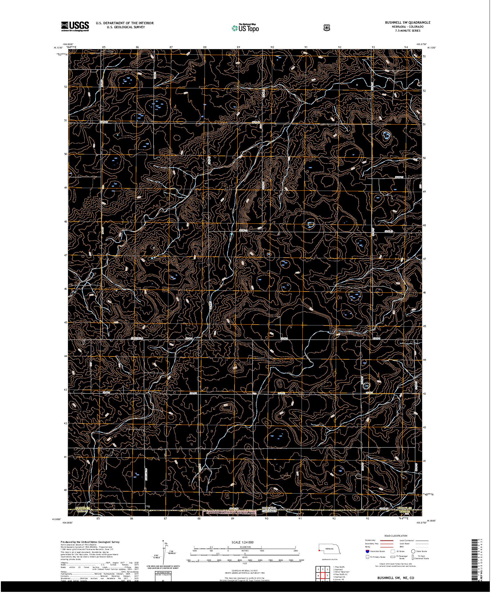 USGS US TOPO 7.5-MINUTE MAP FOR BUSHNELL SW, NE,CO 2021