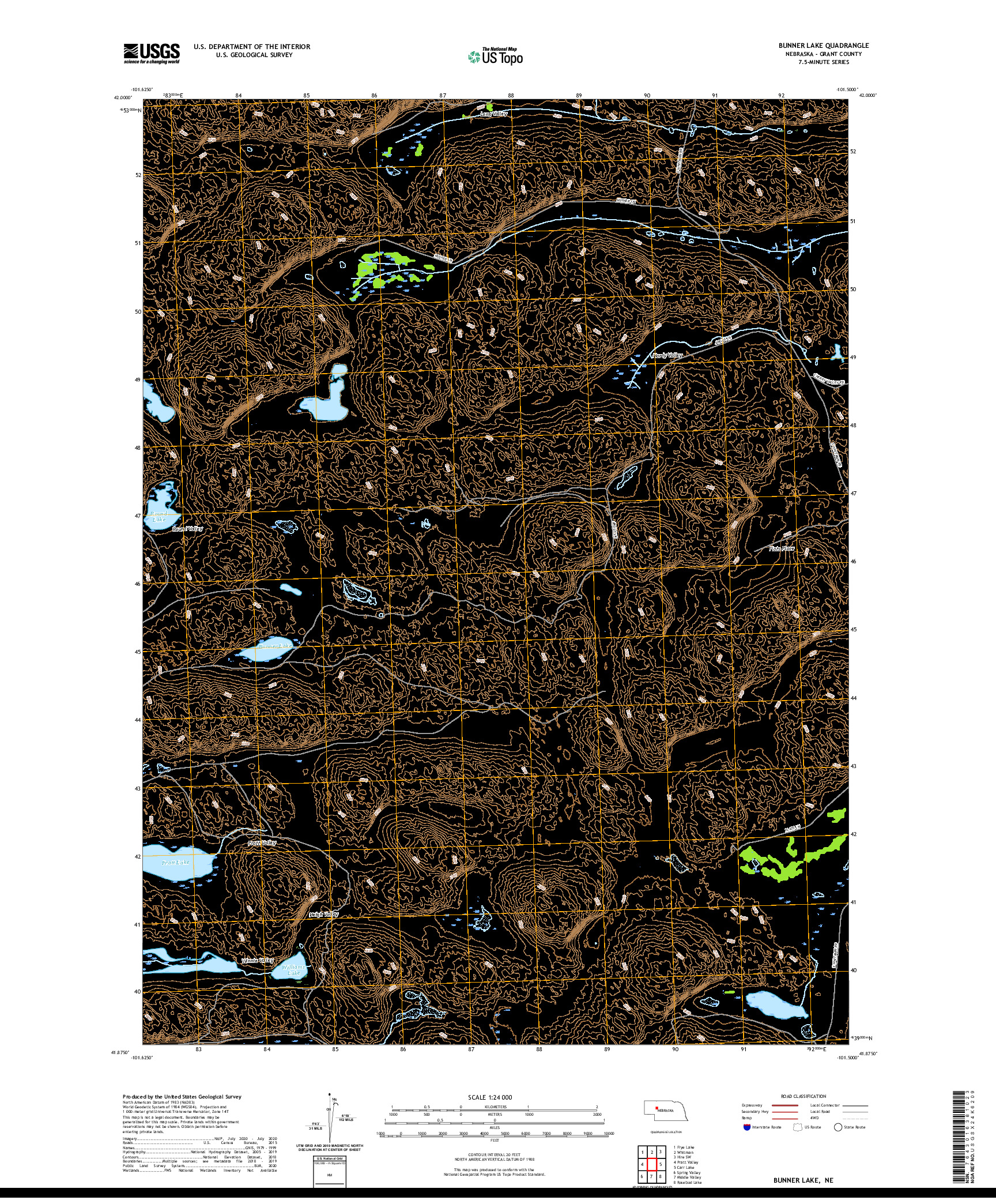 USGS US TOPO 7.5-MINUTE MAP FOR BUNNER LAKE, NE 2021