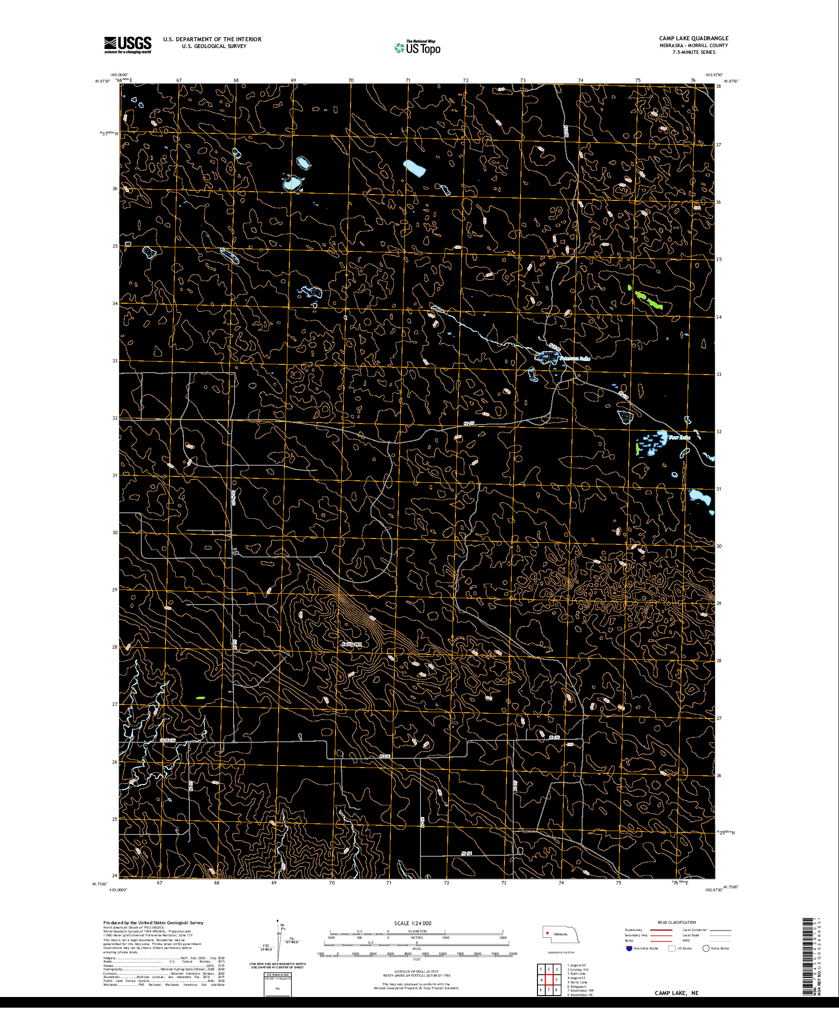 USGS US TOPO 7.5-MINUTE MAP FOR CAMP LAKE, NE 2021