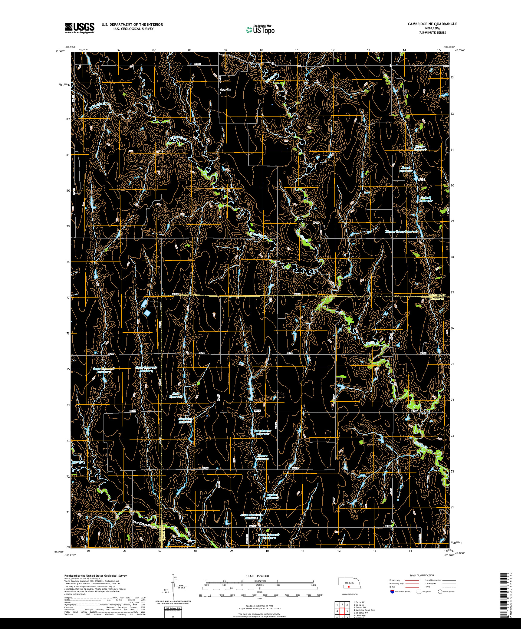 USGS US TOPO 7.5-MINUTE MAP FOR CAMBRIDGE NE, NE 2021