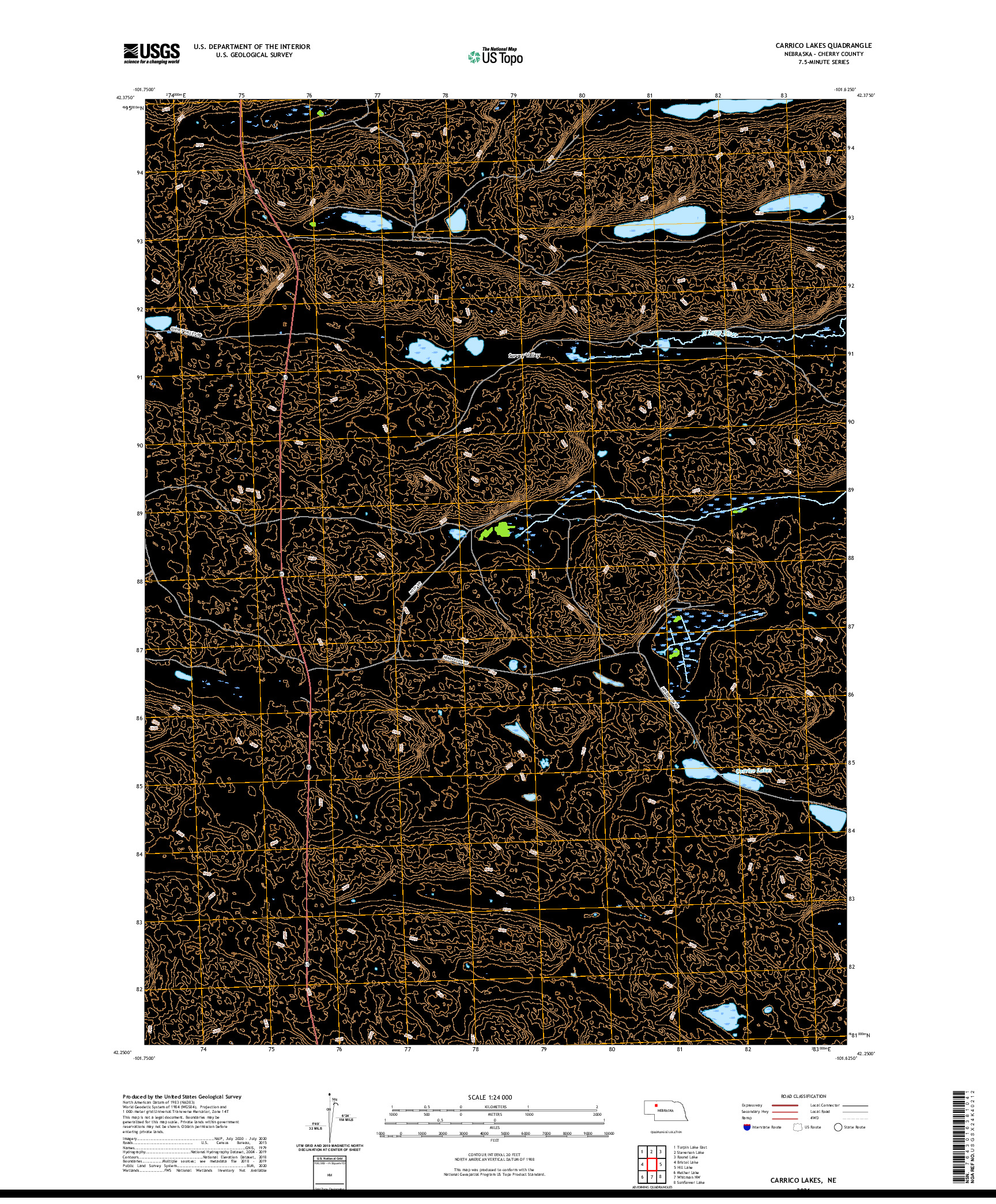 USGS US TOPO 7.5-MINUTE MAP FOR CARRICO LAKES, NE 2021