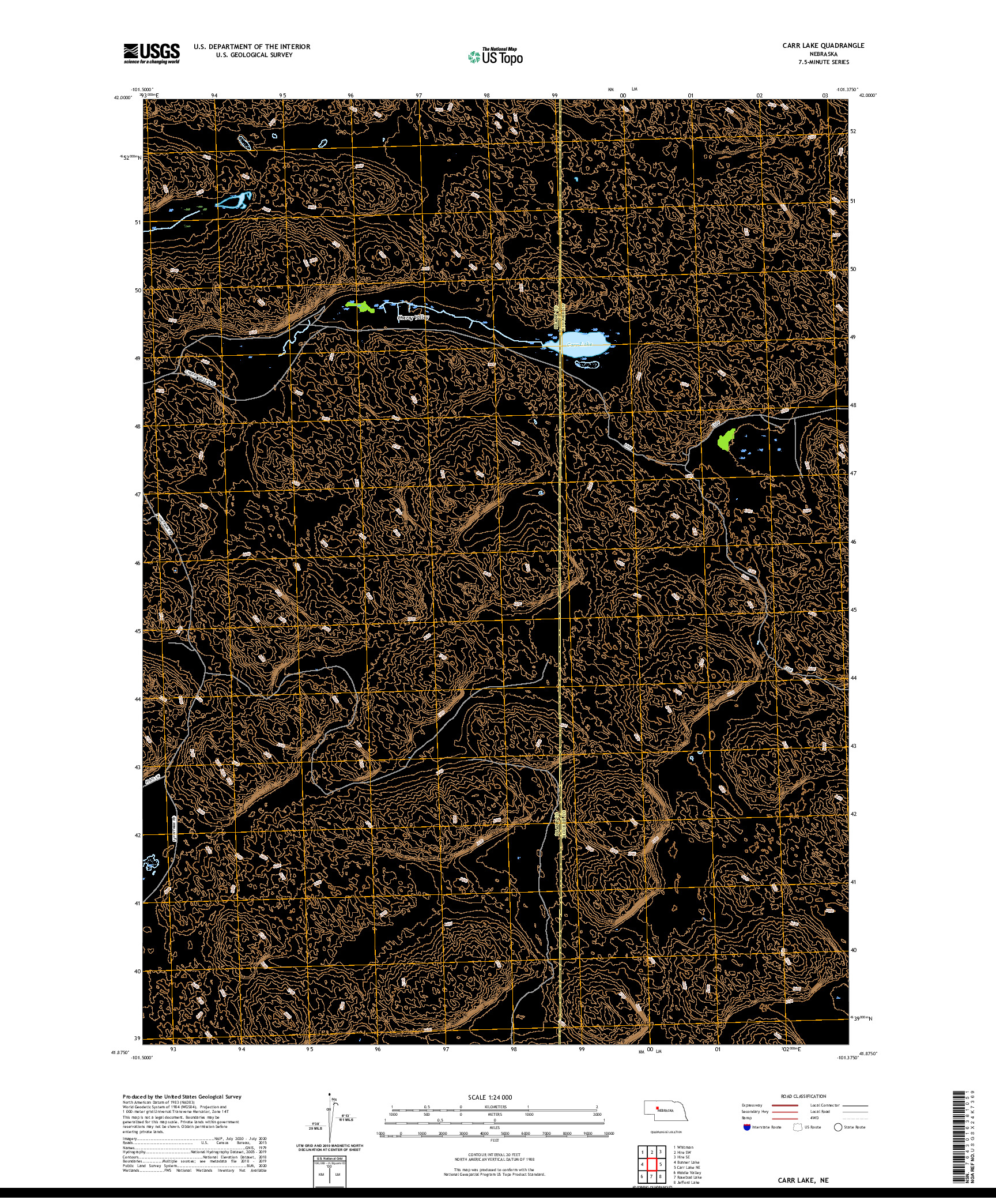 USGS US TOPO 7.5-MINUTE MAP FOR CARR LAKE, NE 2021