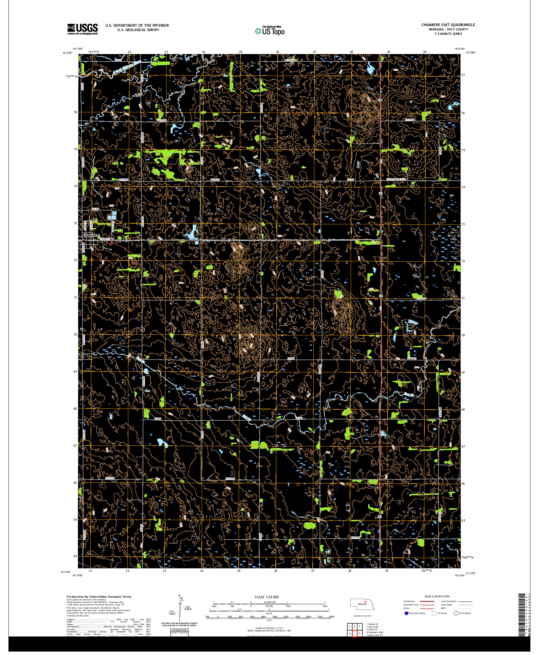 USGS US TOPO 7.5-MINUTE MAP FOR CHAMBERS EAST, NE 2021