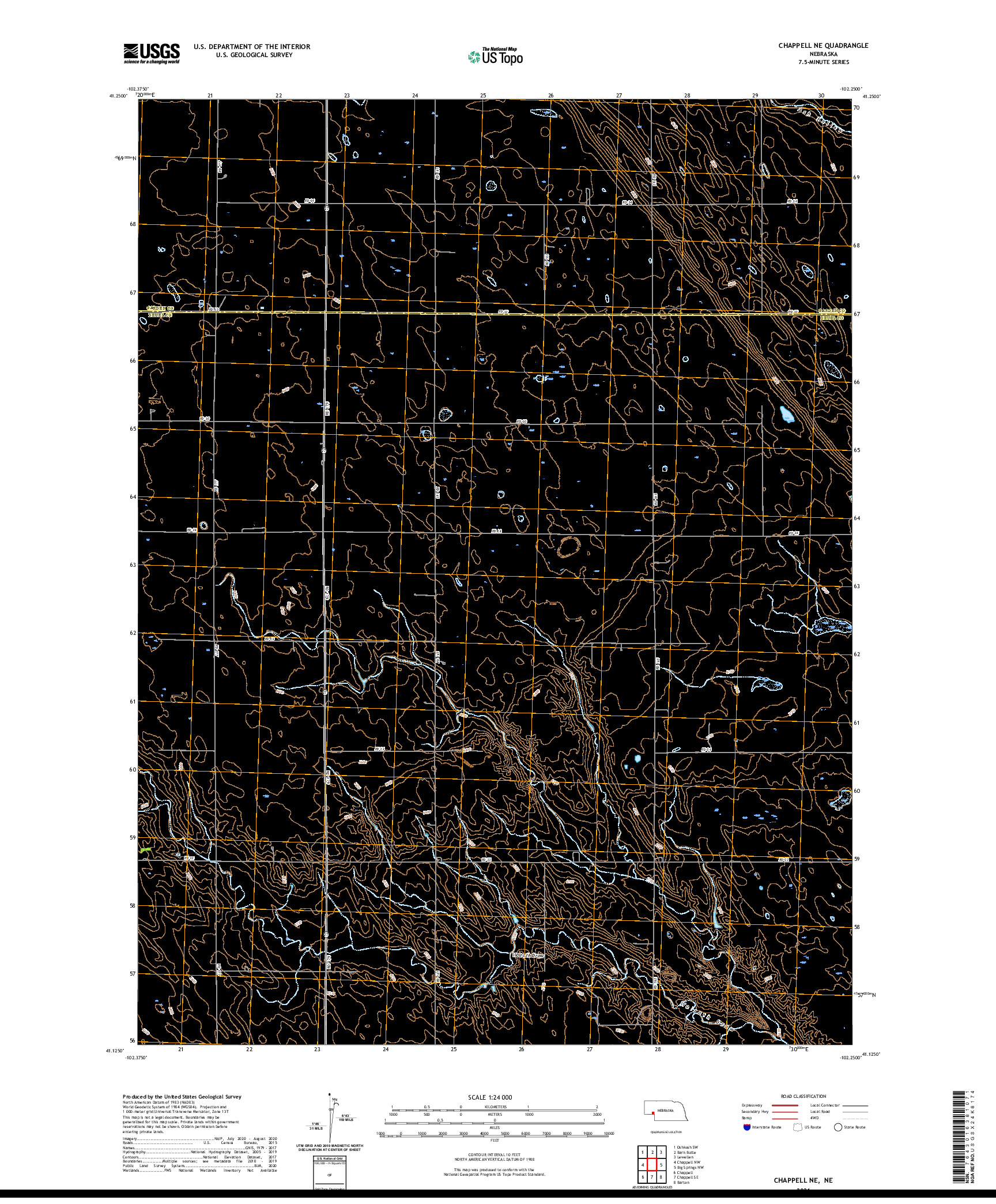 USGS US TOPO 7.5-MINUTE MAP FOR CHAPPELL NE, NE 2021