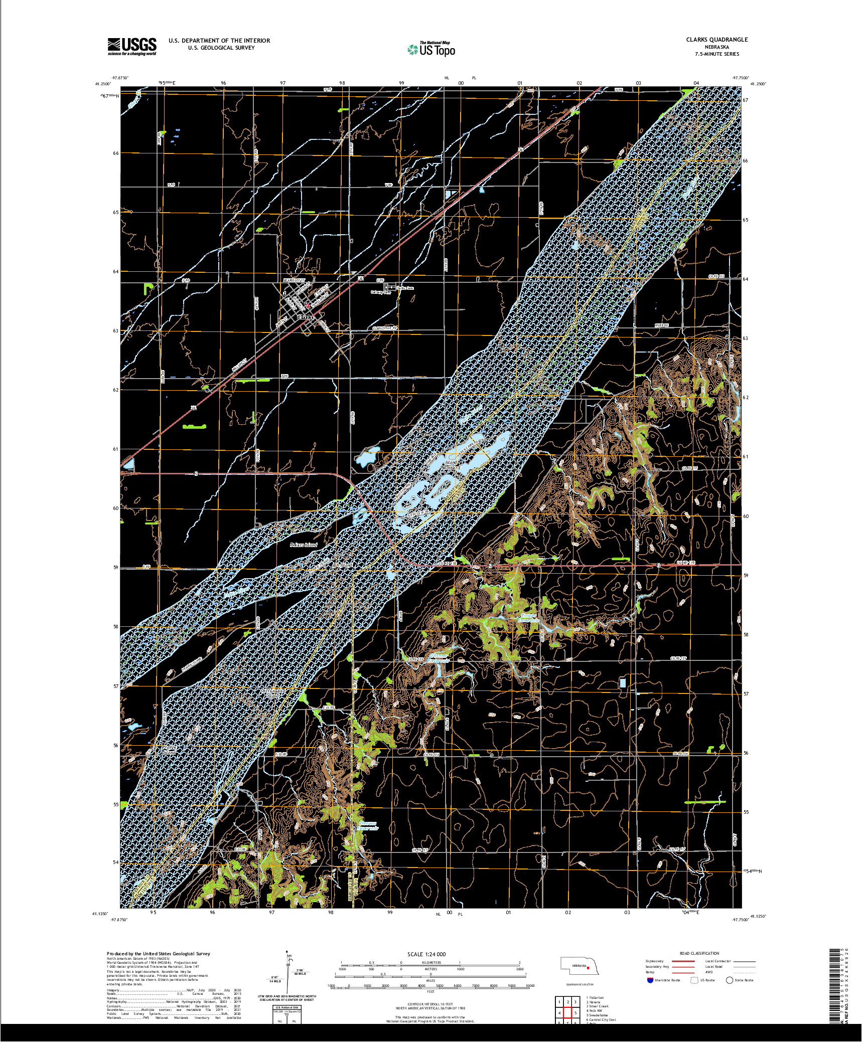 USGS US TOPO 7.5-MINUTE MAP FOR CLARKS, NE 2021