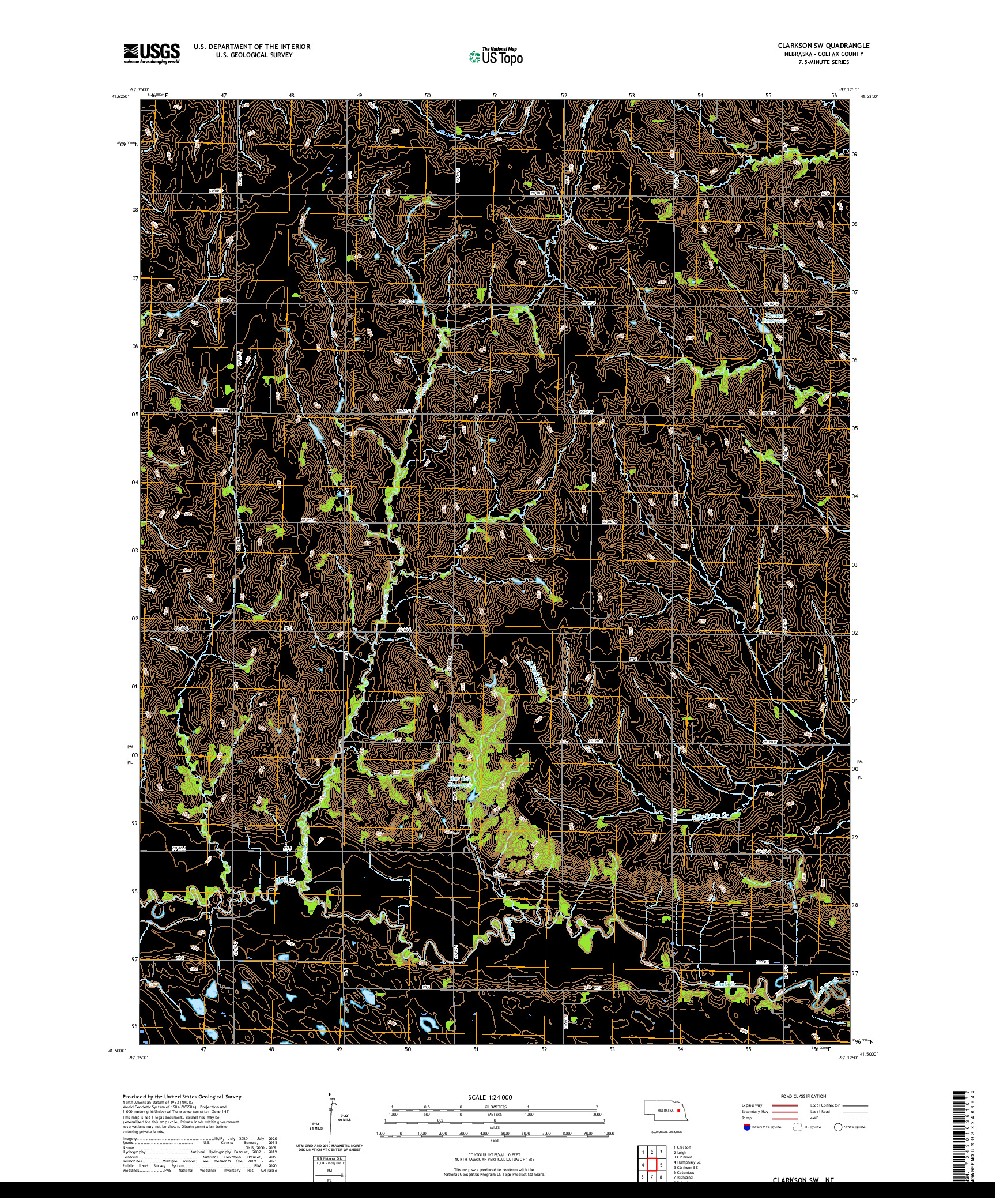 USGS US TOPO 7.5-MINUTE MAP FOR CLARKSON SW, NE 2021