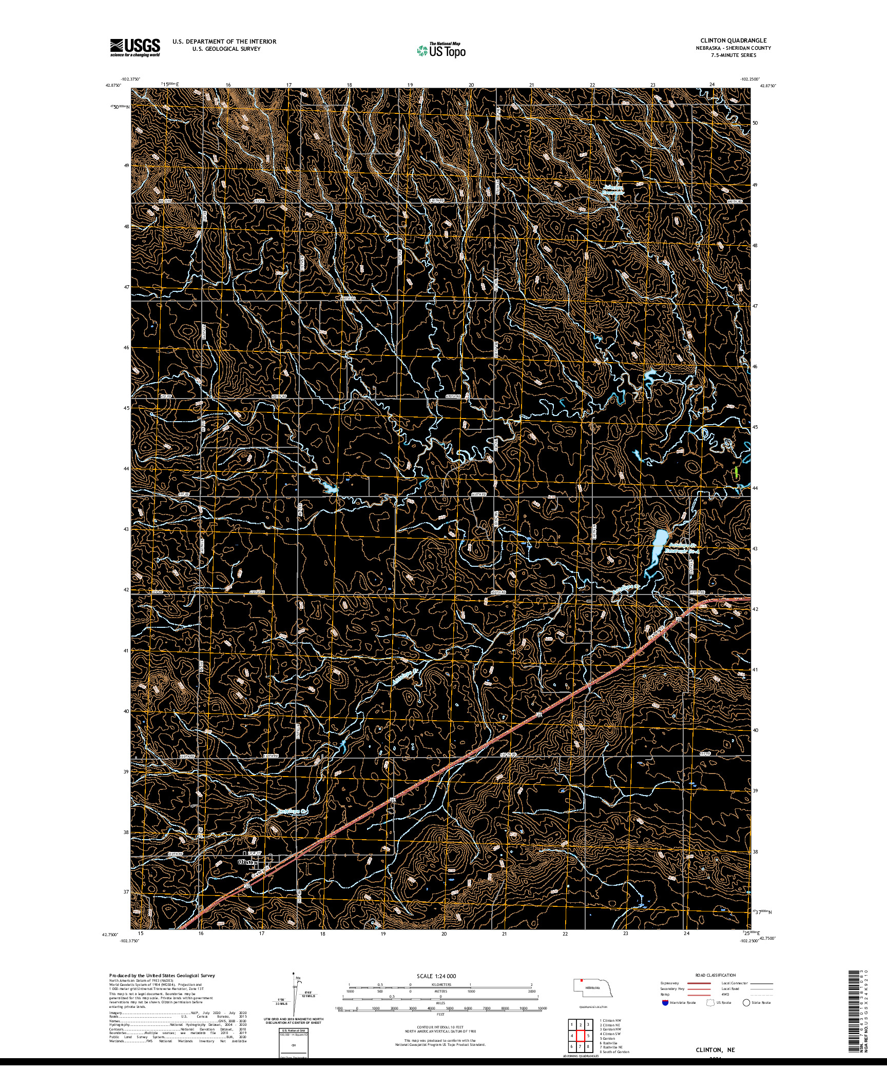 USGS US TOPO 7.5-MINUTE MAP FOR CLINTON, NE 2021