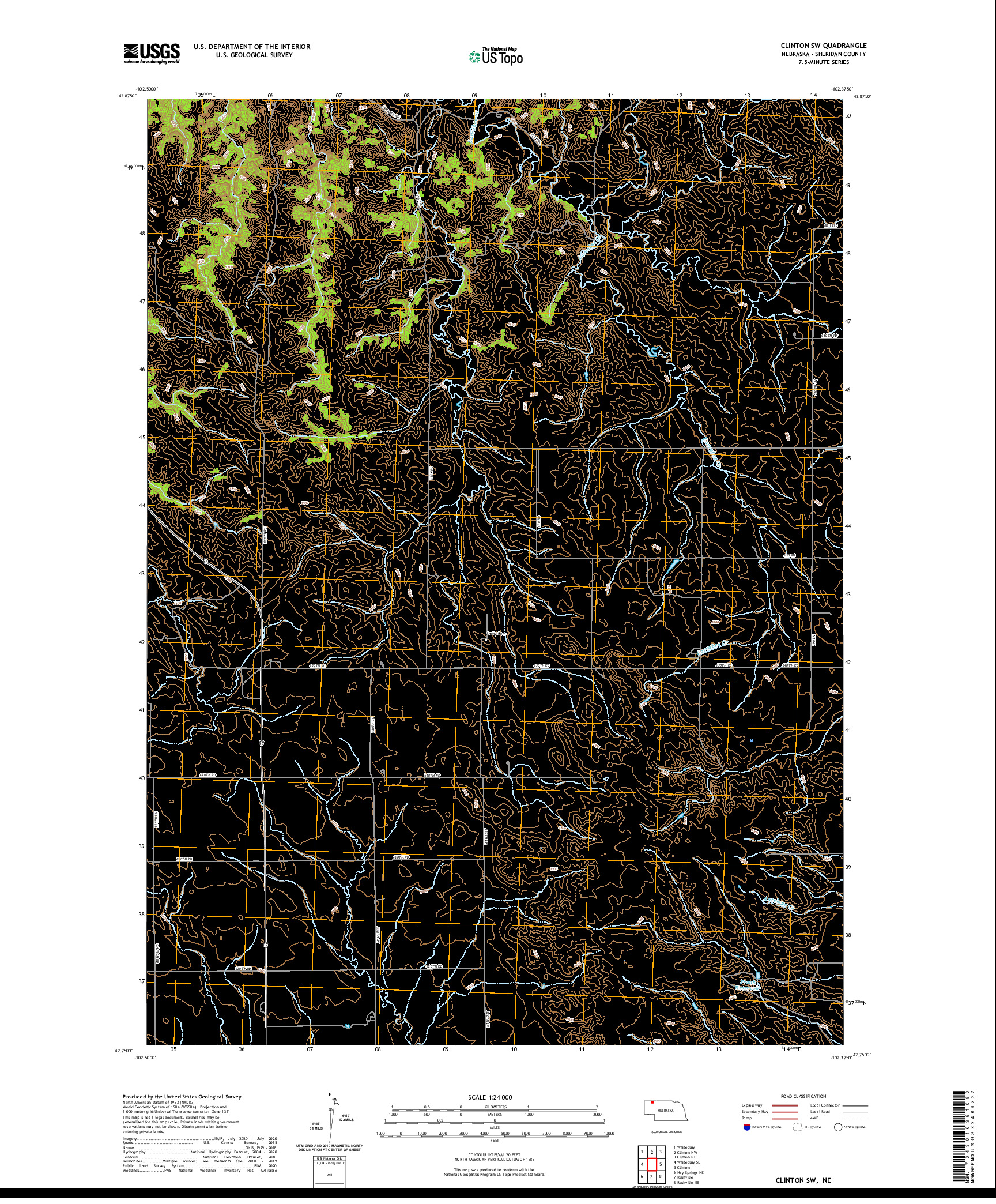 USGS US TOPO 7.5-MINUTE MAP FOR CLINTON SW, NE 2021