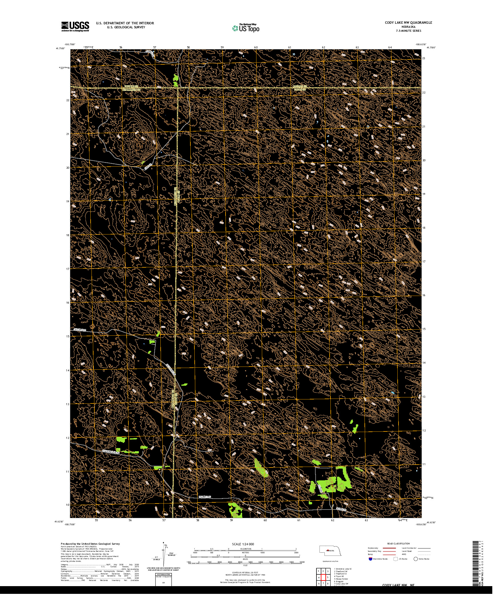 USGS US TOPO 7.5-MINUTE MAP FOR CODY LAKE NW, NE 2021