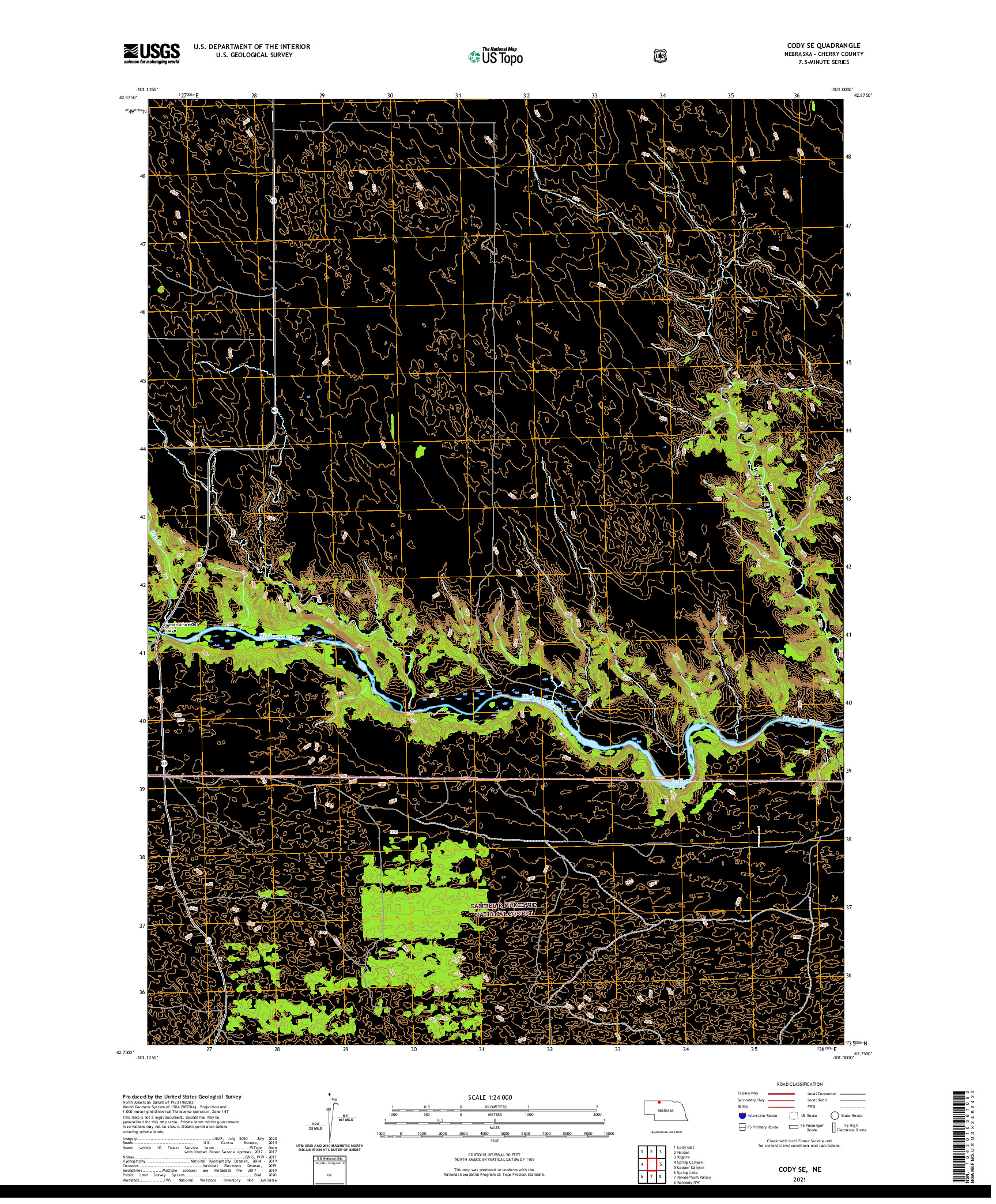 USGS US TOPO 7.5-MINUTE MAP FOR CODY SE, NE 2021