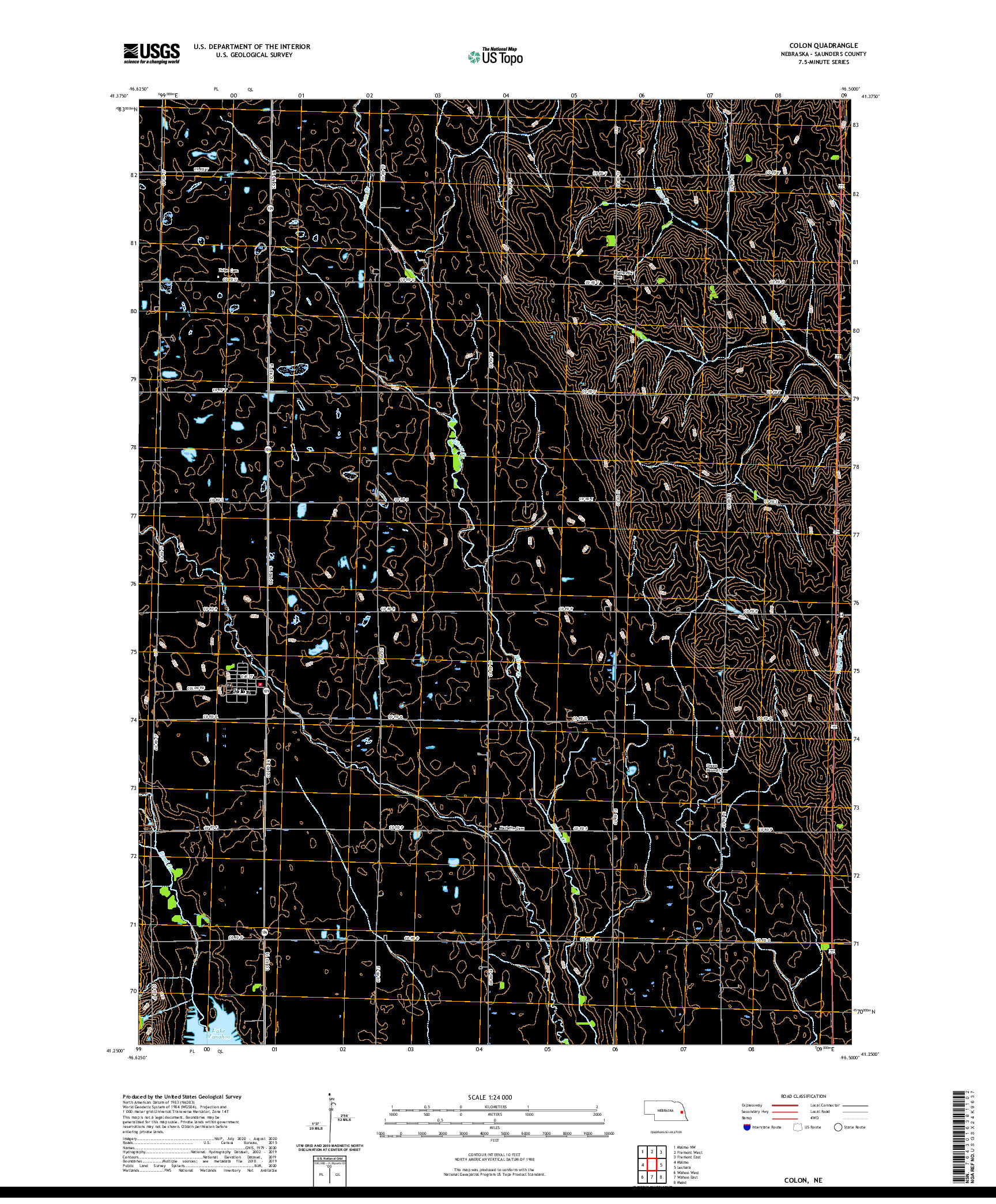 USGS US TOPO 7.5-MINUTE MAP FOR COLON, NE 2021