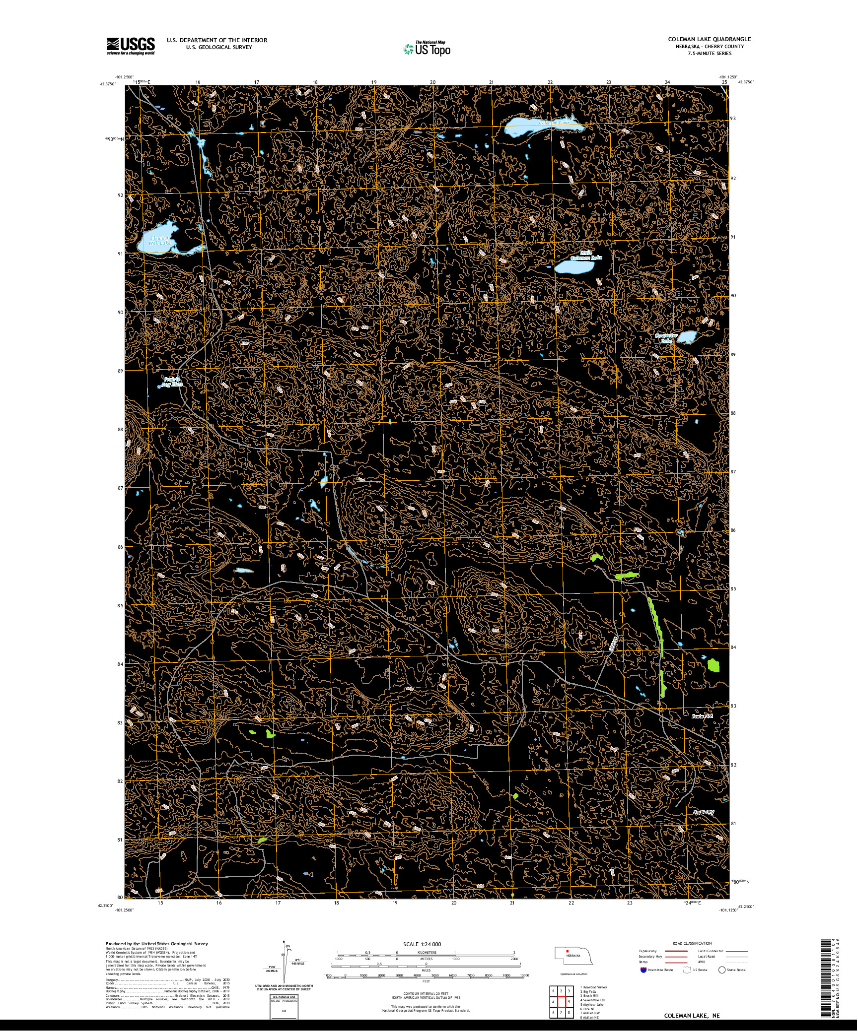 USGS US TOPO 7.5-MINUTE MAP FOR COLEMAN LAKE, NE 2021