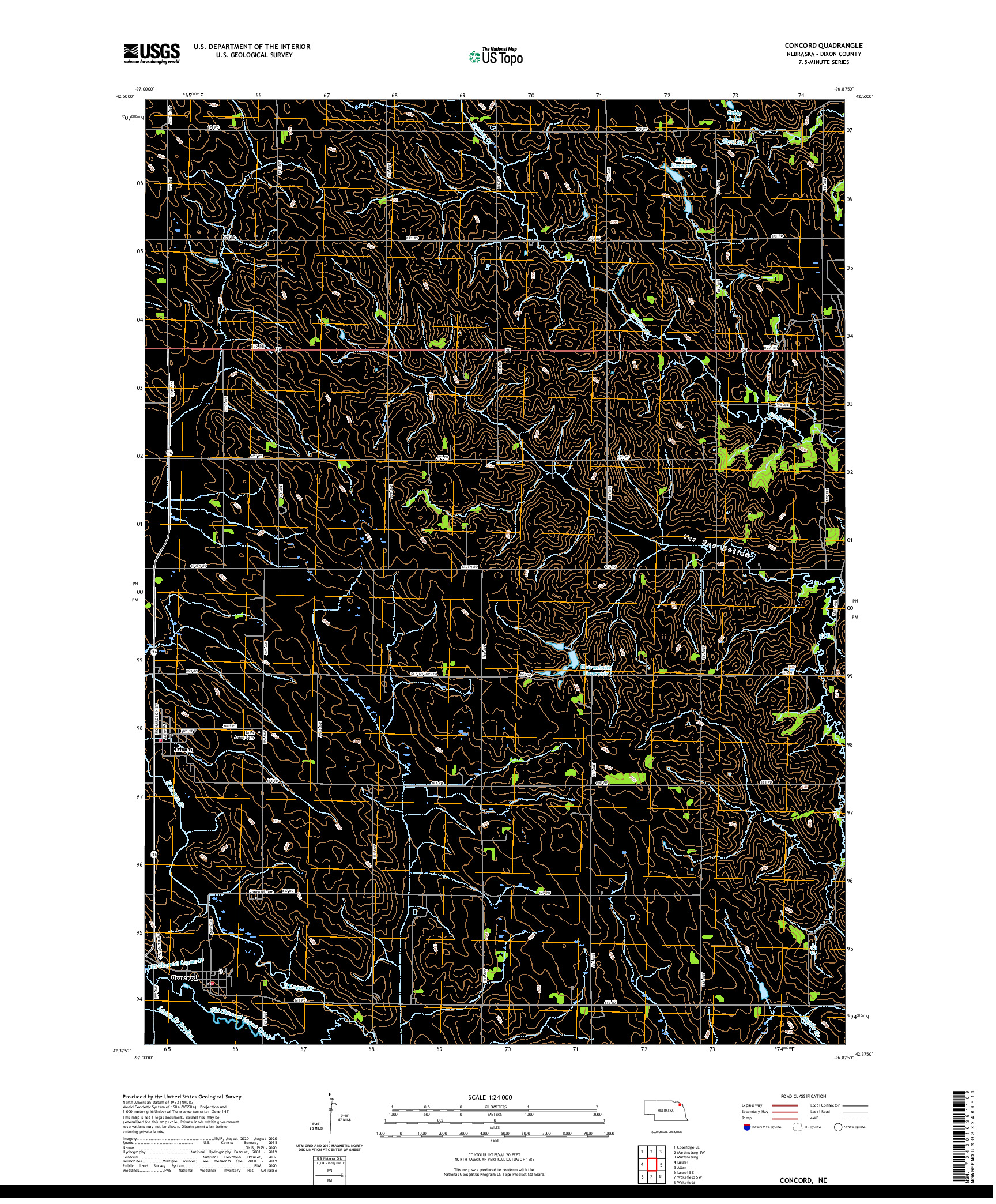 USGS US TOPO 7.5-MINUTE MAP FOR CONCORD, NE 2021