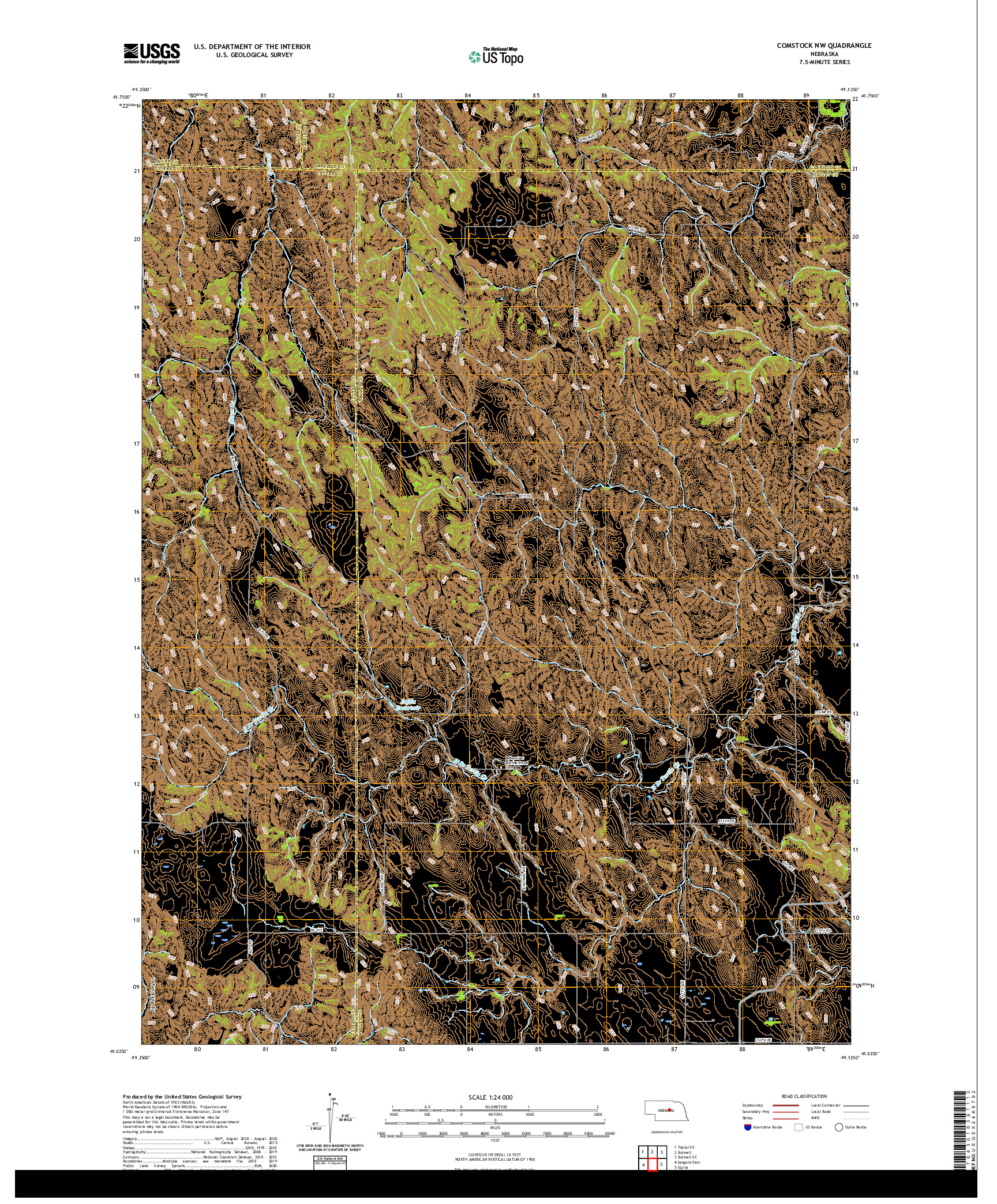USGS US TOPO 7.5-MINUTE MAP FOR COMSTOCK NW, NE 2021