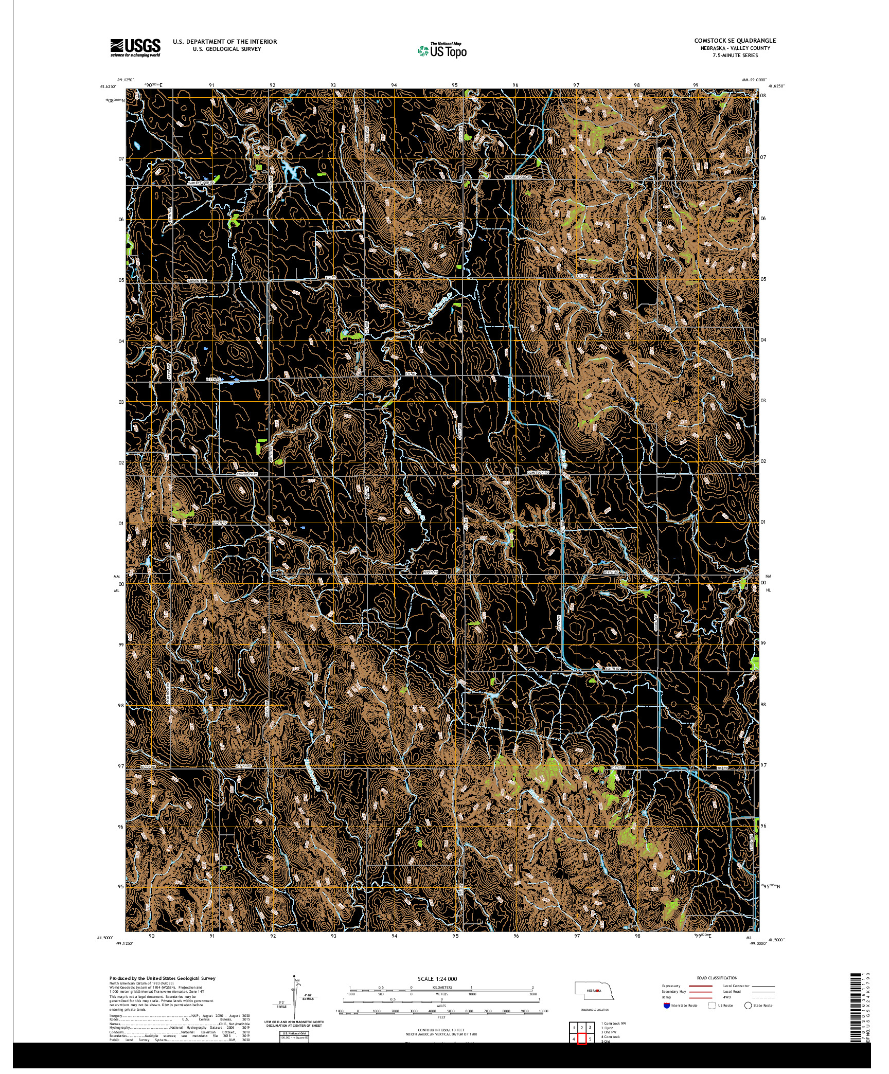 USGS US TOPO 7.5-MINUTE MAP FOR COMSTOCK SE, NE 2021