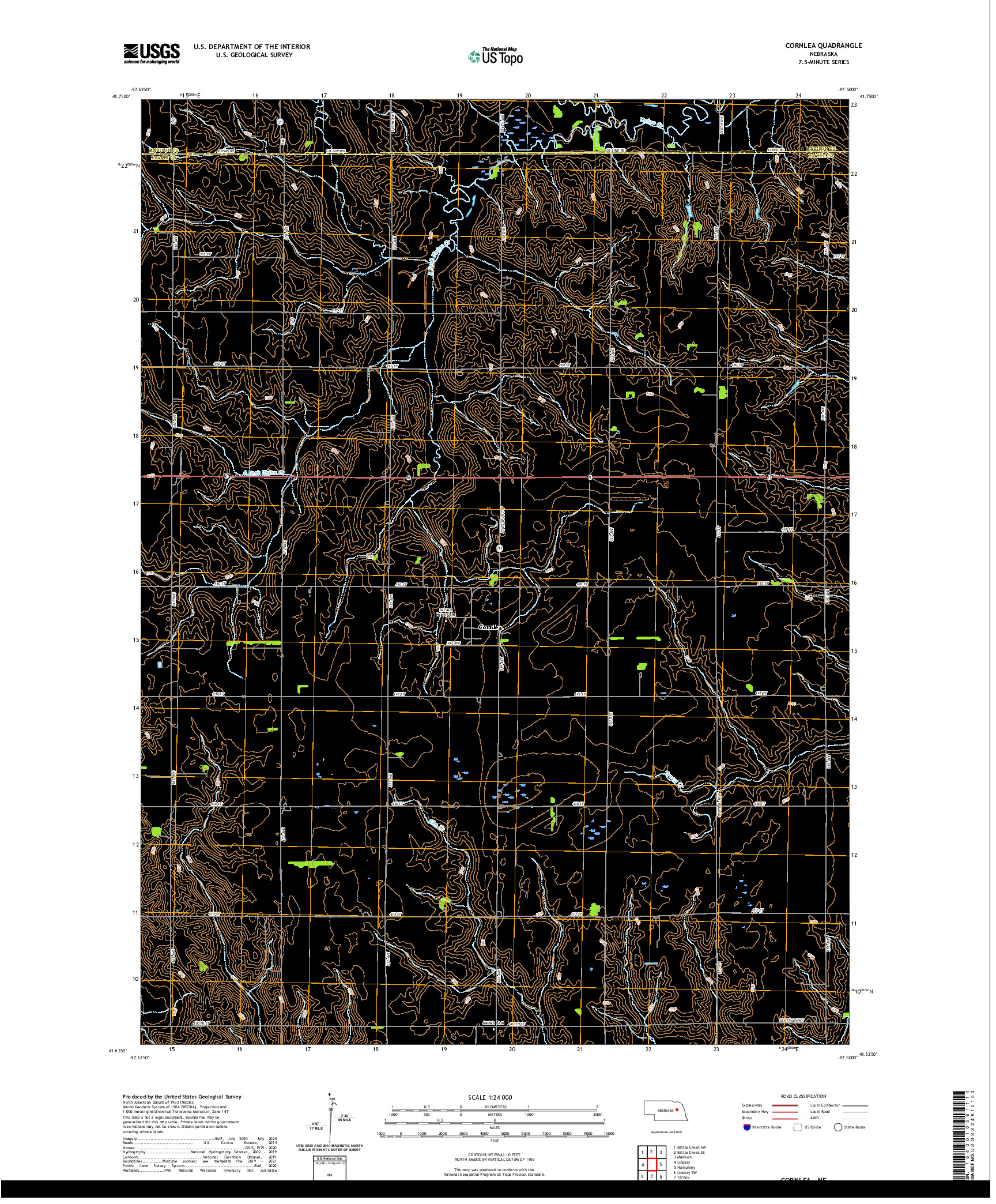 USGS US TOPO 7.5-MINUTE MAP FOR CORNLEA, NE 2021