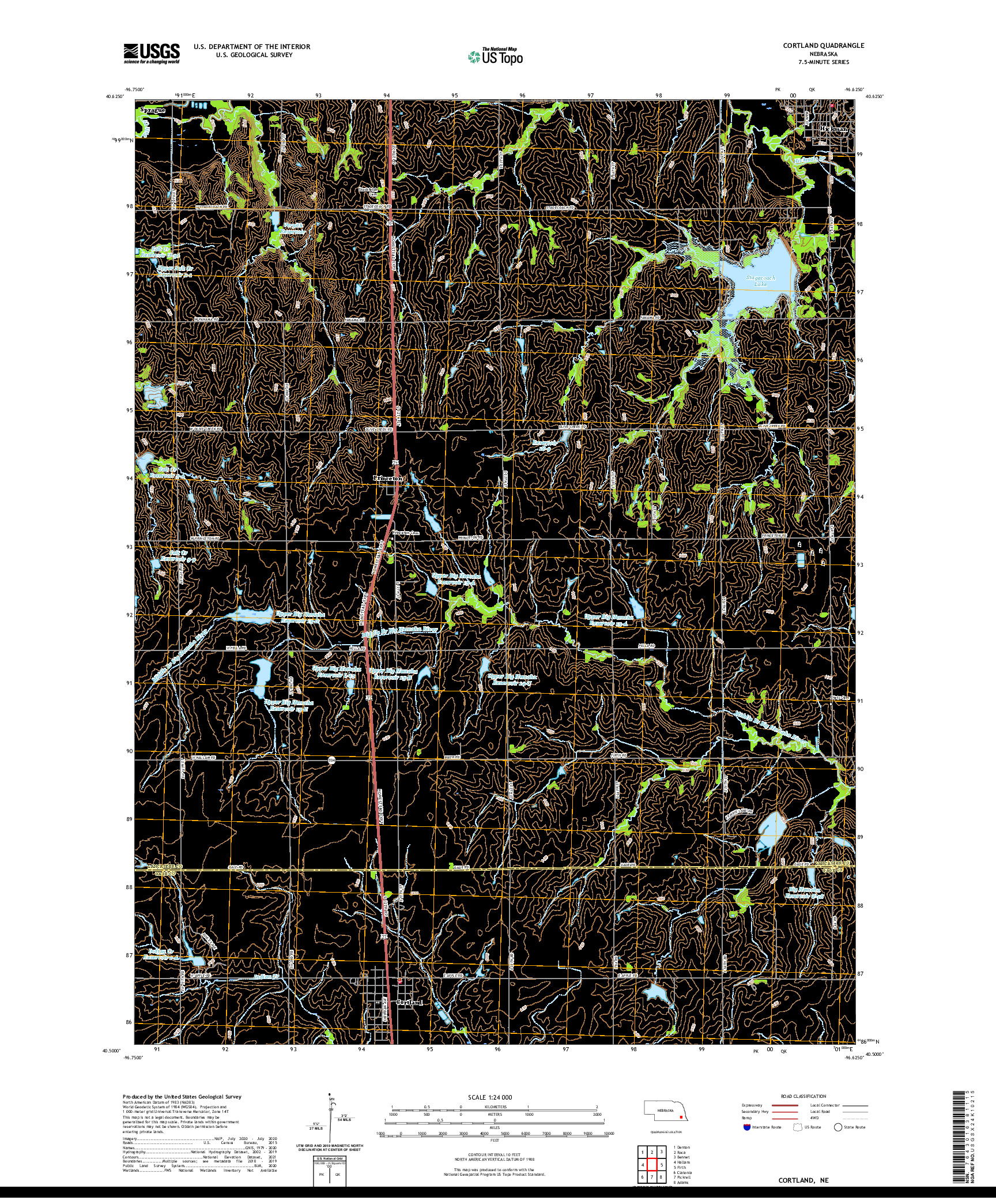 USGS US TOPO 7.5-MINUTE MAP FOR CORTLAND, NE 2021