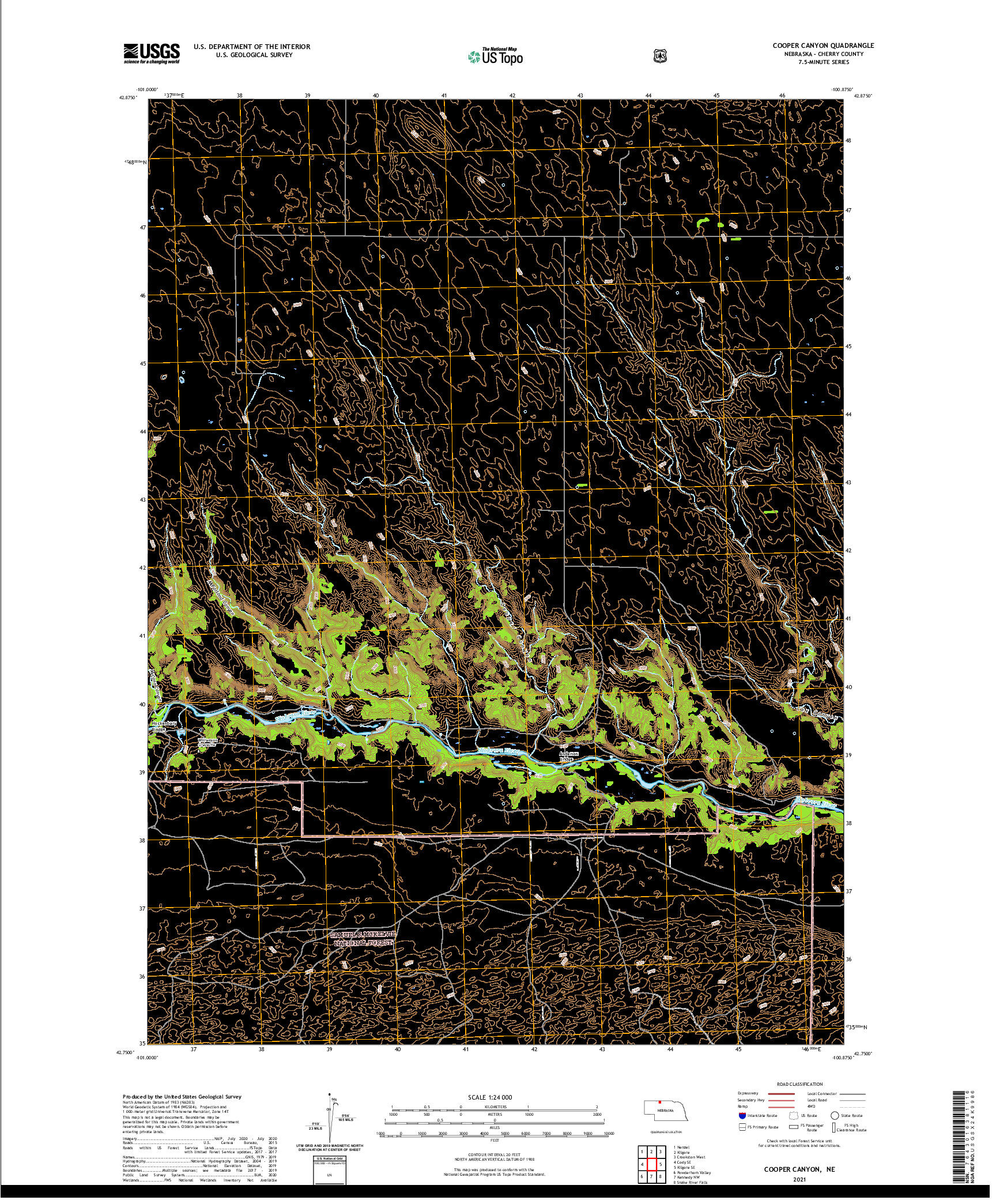 USGS US TOPO 7.5-MINUTE MAP FOR COOPER CANYON, NE 2021