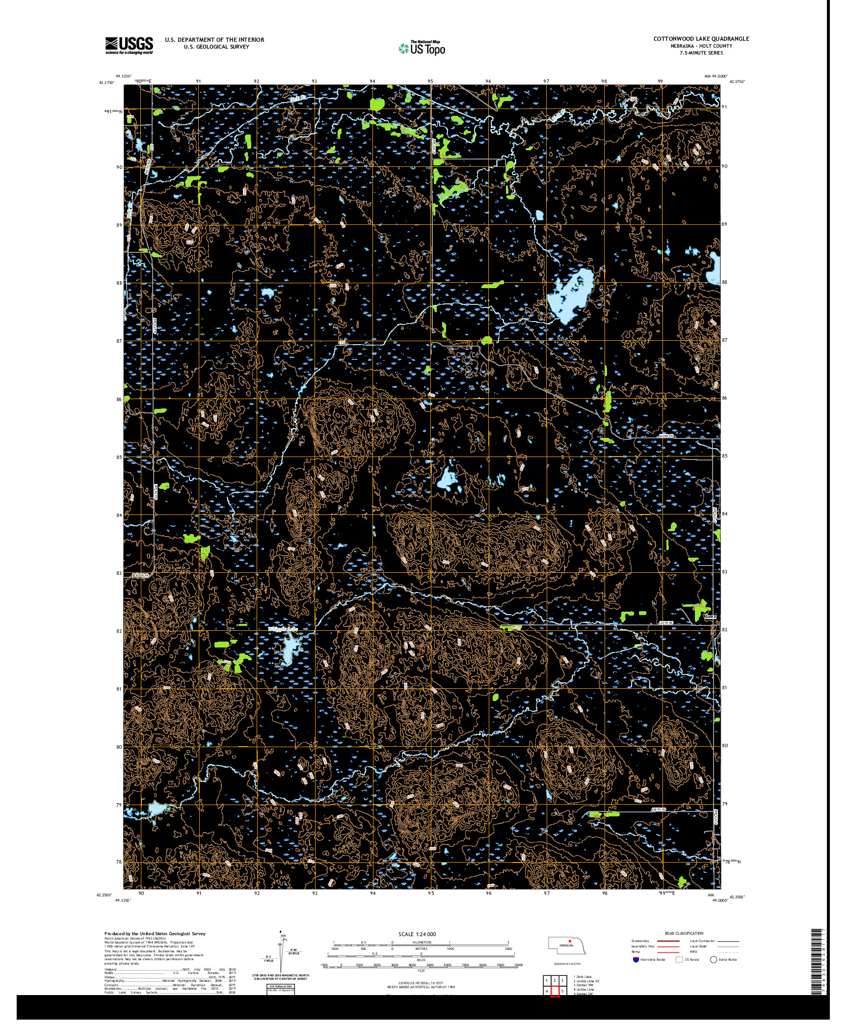 USGS US TOPO 7.5-MINUTE MAP FOR COTTONWOOD LAKE, NE 2021