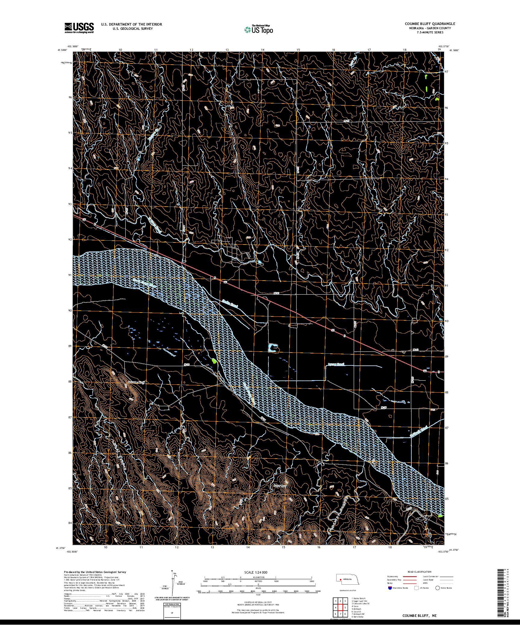 USGS US TOPO 7.5-MINUTE MAP FOR COUMBE BLUFF, NE 2021