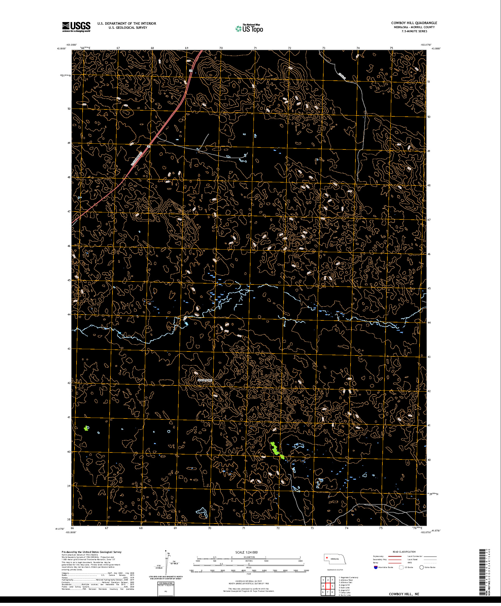 USGS US TOPO 7.5-MINUTE MAP FOR COWBOY HILL, NE 2021