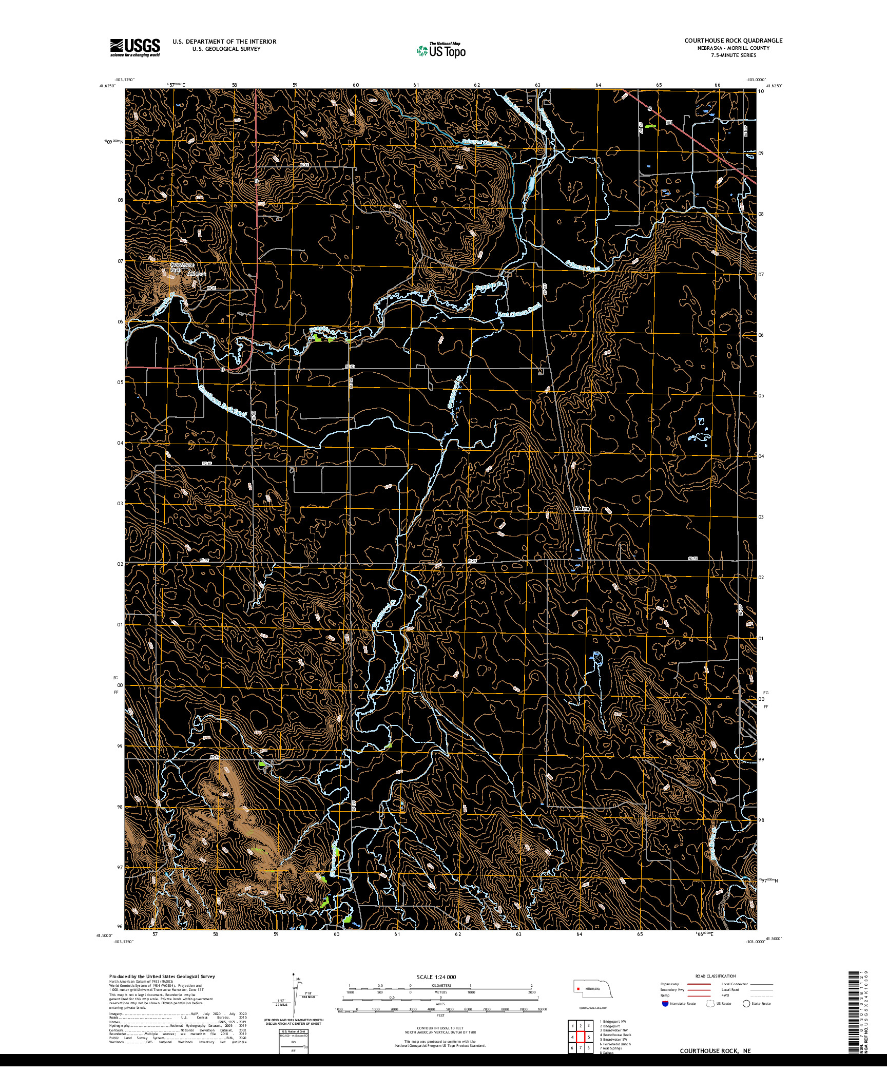 USGS US TOPO 7.5-MINUTE MAP FOR COURTHOUSE ROCK, NE 2021