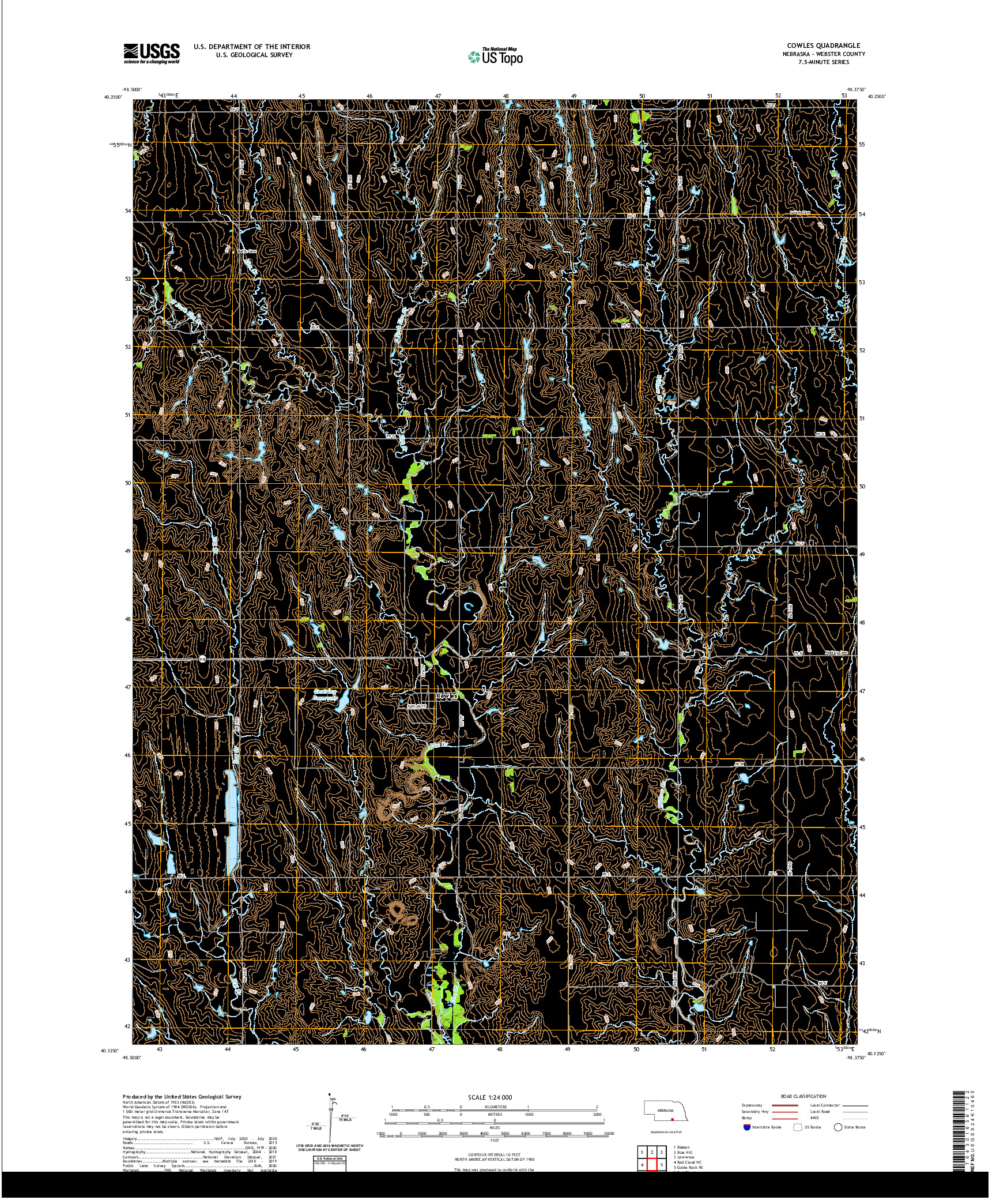 USGS US TOPO 7.5-MINUTE MAP FOR COWLES, NE 2021