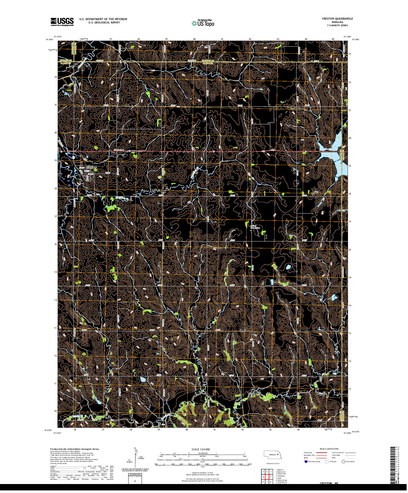 USGS US TOPO 7.5-MINUTE MAP FOR CRESTON, NE 2021